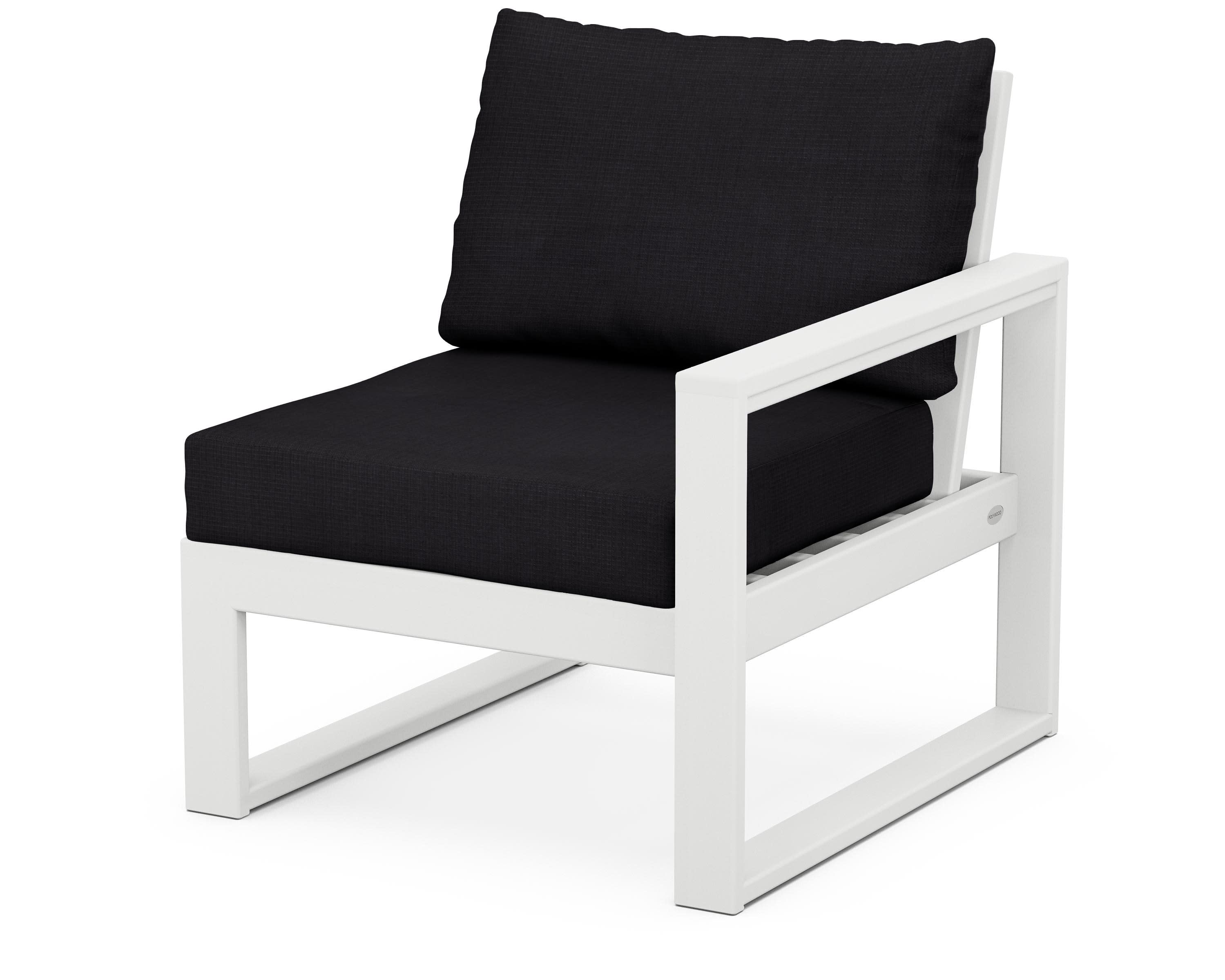 EDGE Modular Right Arm Chair in White / Midnight Linen