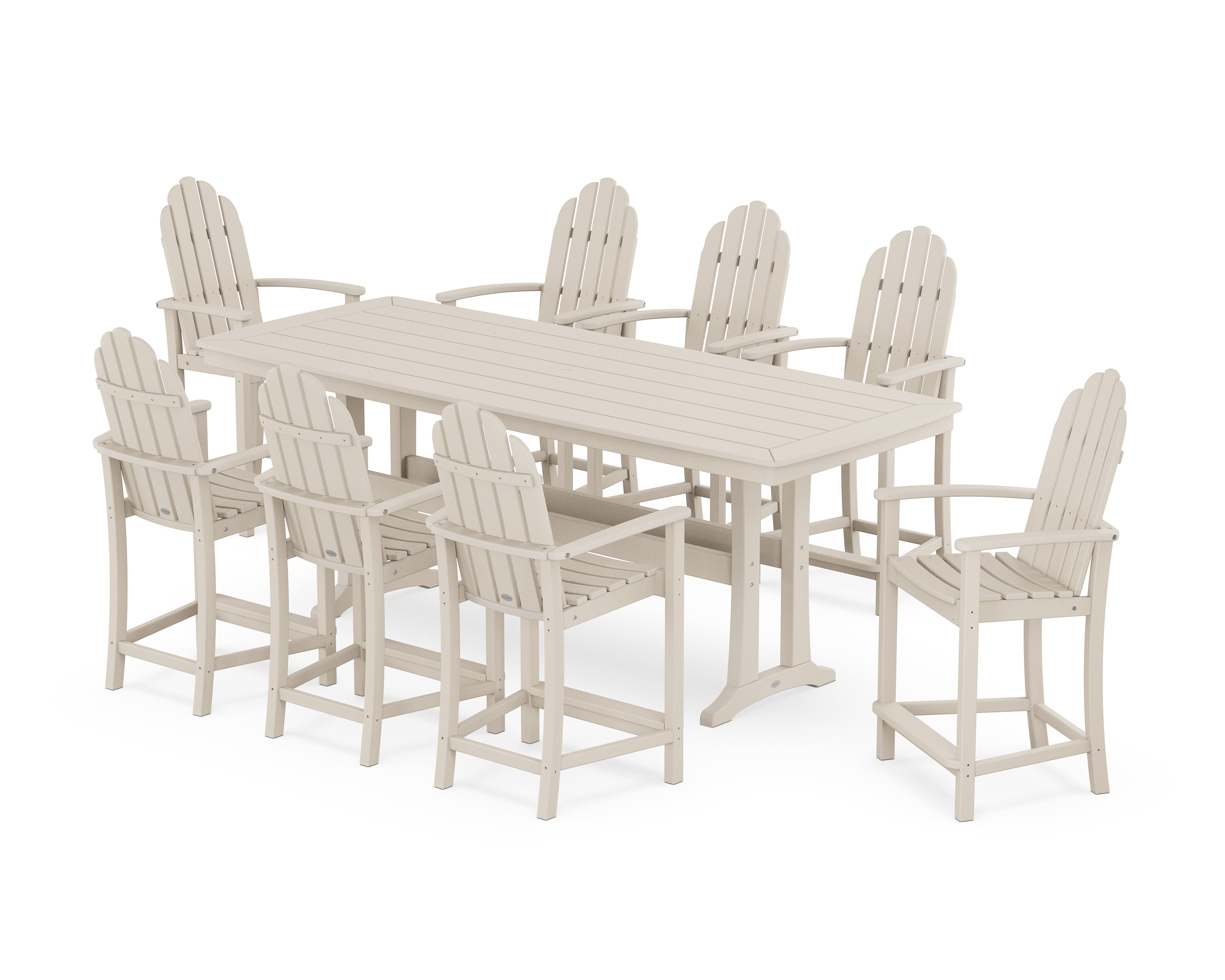 Classic Adirondack 9-Piece Counter Set with Trestle Legs in Sand