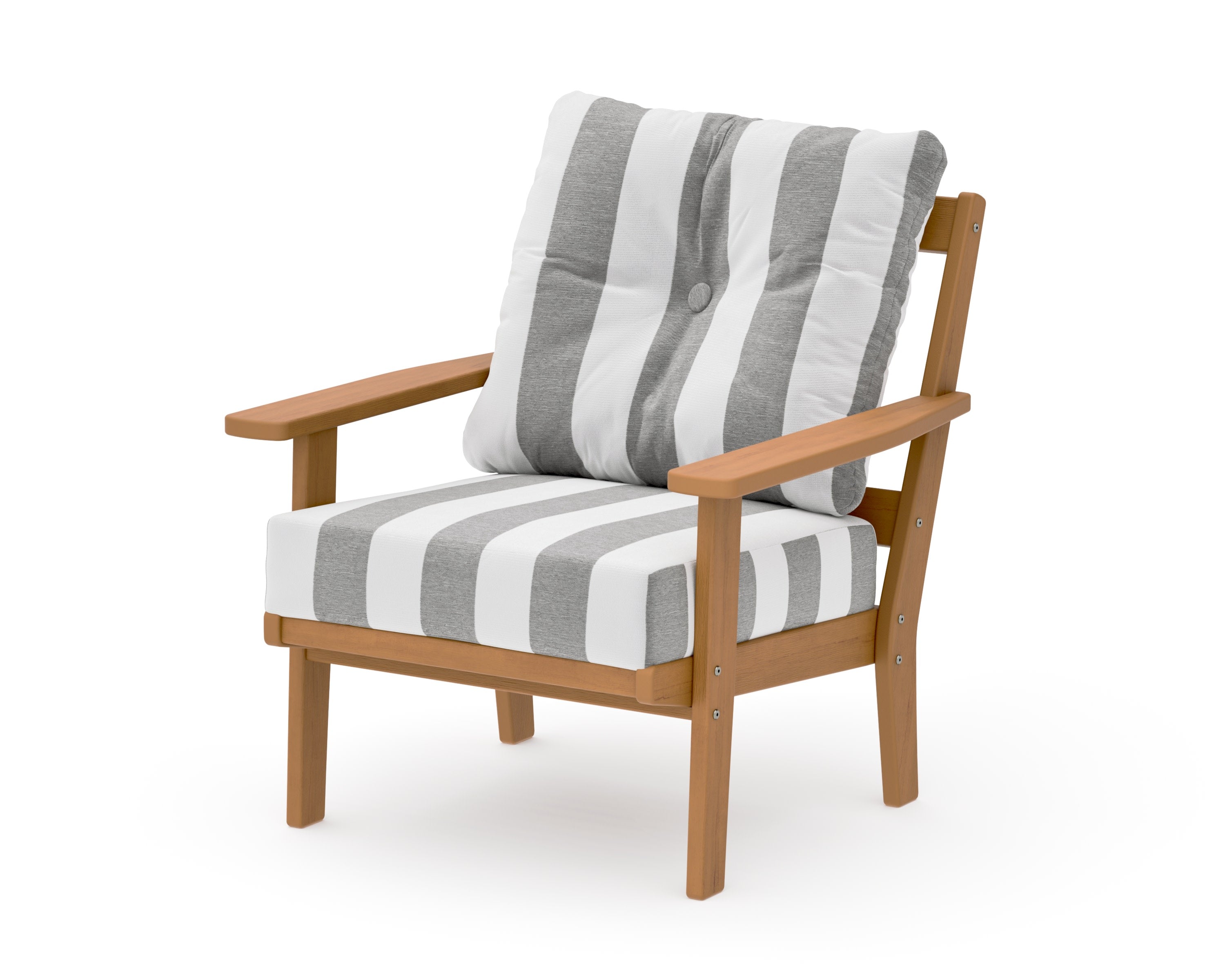 Oxford Deep Seating Chair in Natural / Cabana Stripe Grey Mist