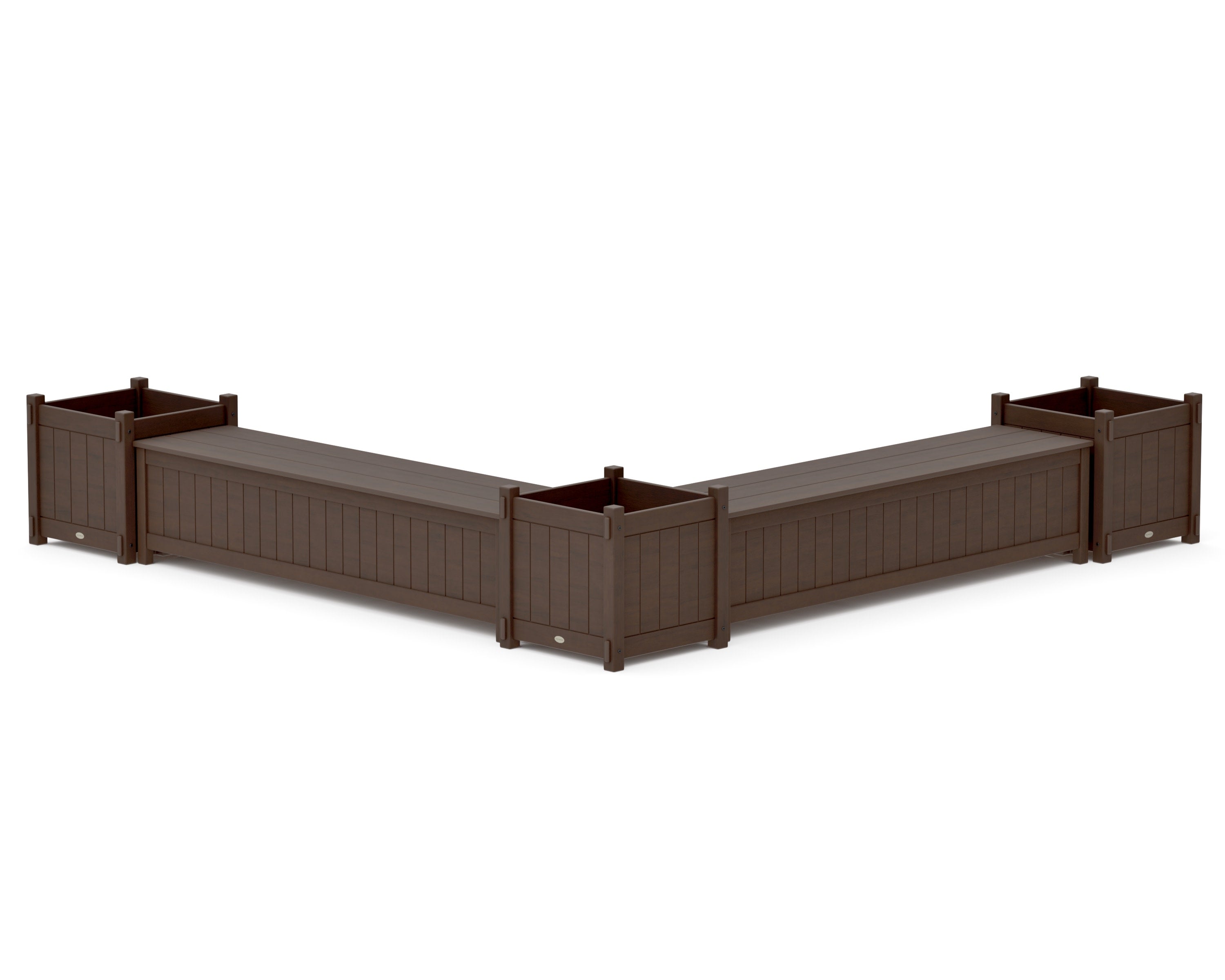 72" Vineyard L- Shaped Planter Storage Bench Corner Set- Large in Kona