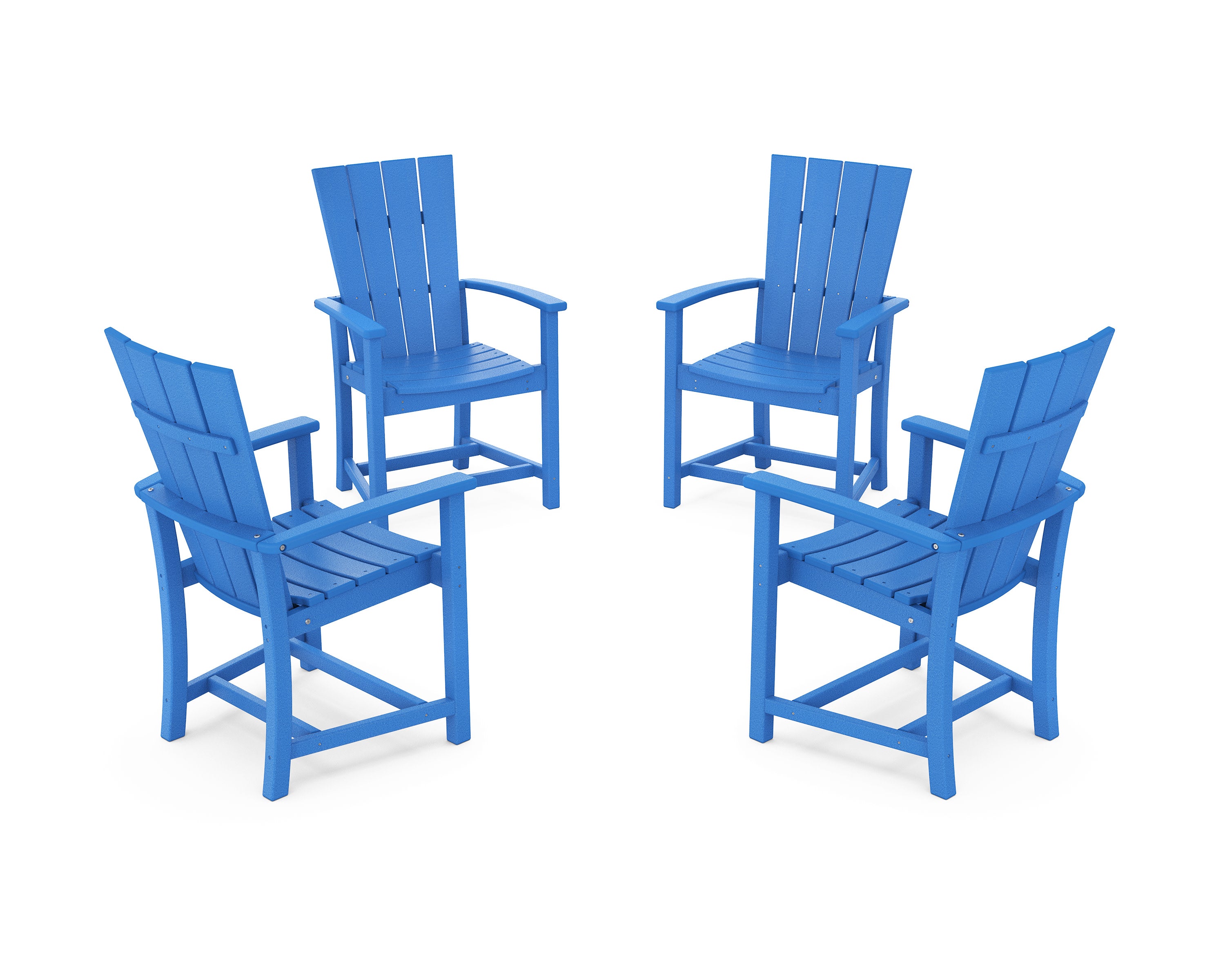 Quattro 4-Piece Upright Adirondack Conversation Set in Pacific Blue