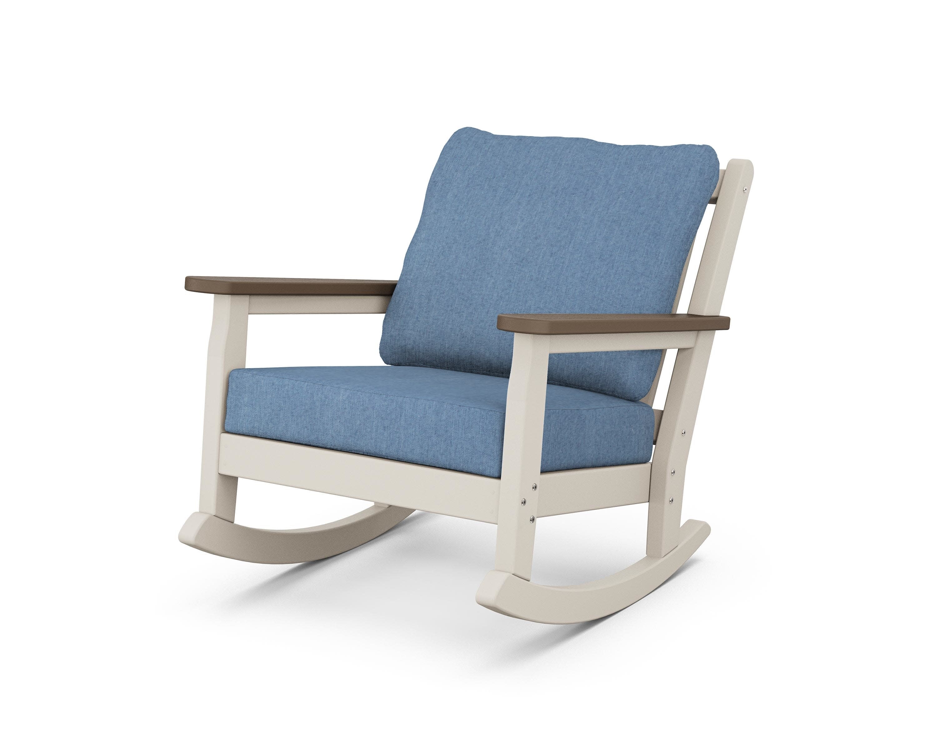 Chippendale Deep Seating Rocking Chair in Sand / Kona / Sky Blue