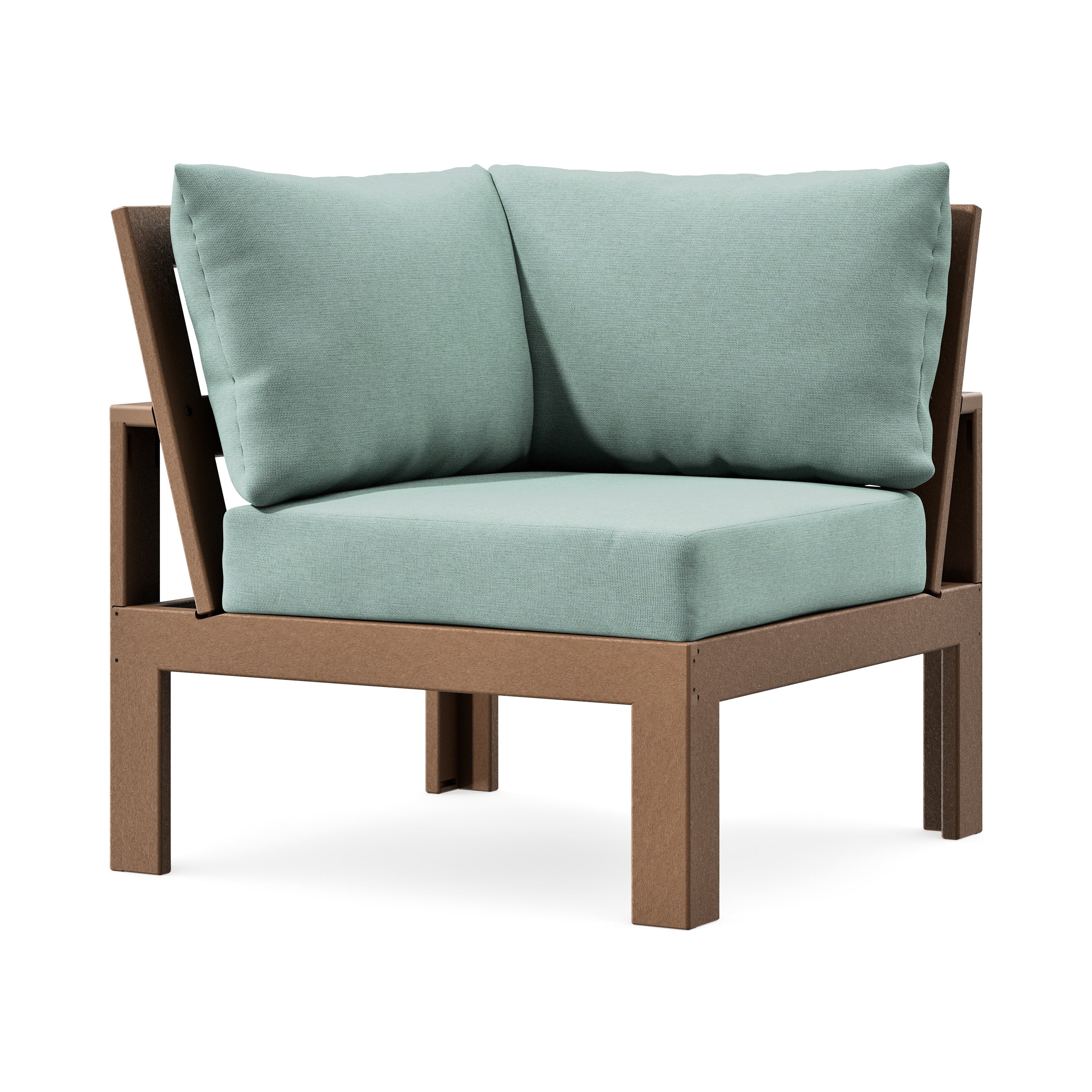 Modular Corner Chair in Teak / Glacier Spa