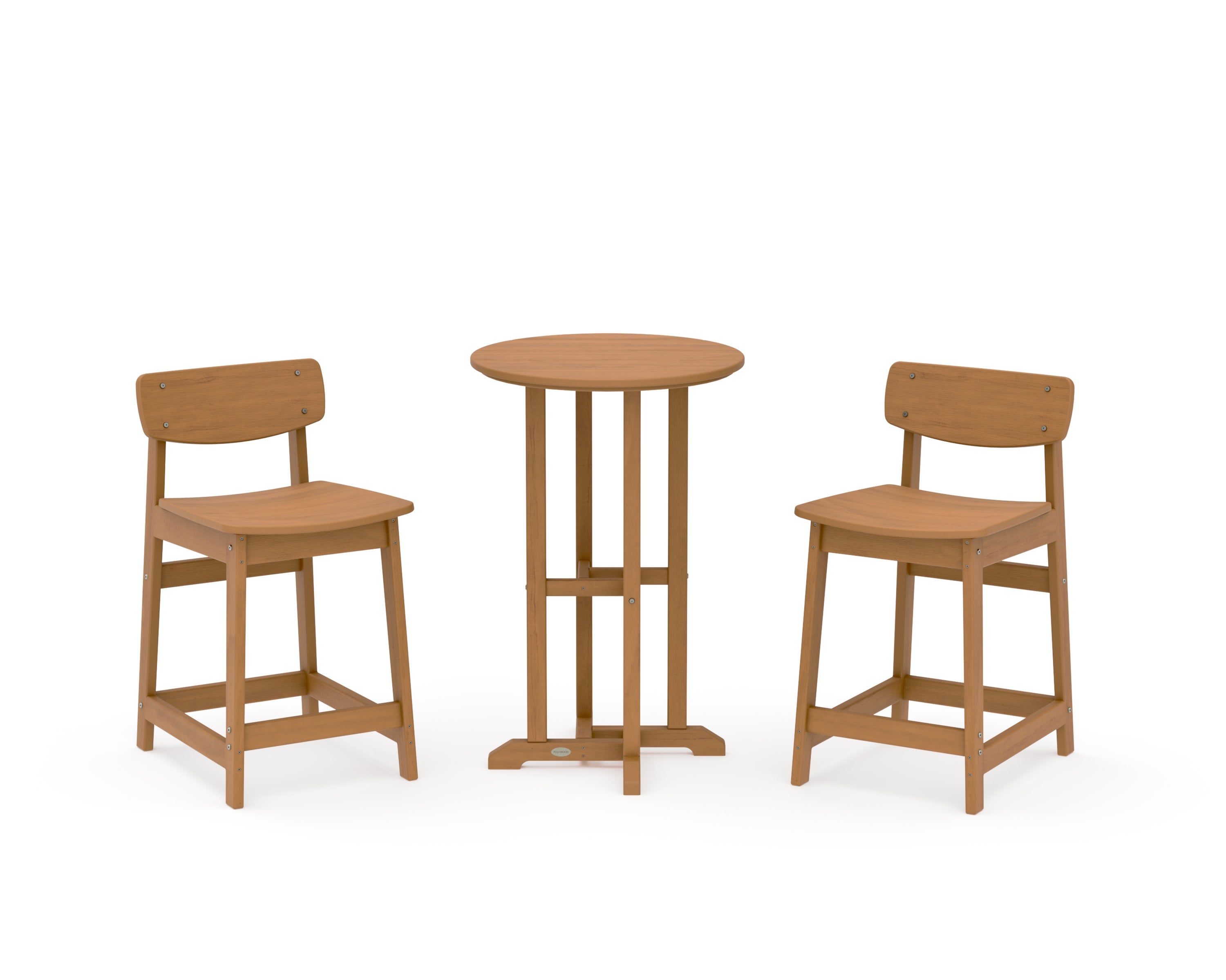 Modern Studio Urban Lowback 3-Piece Bistro Counter Set in Natural