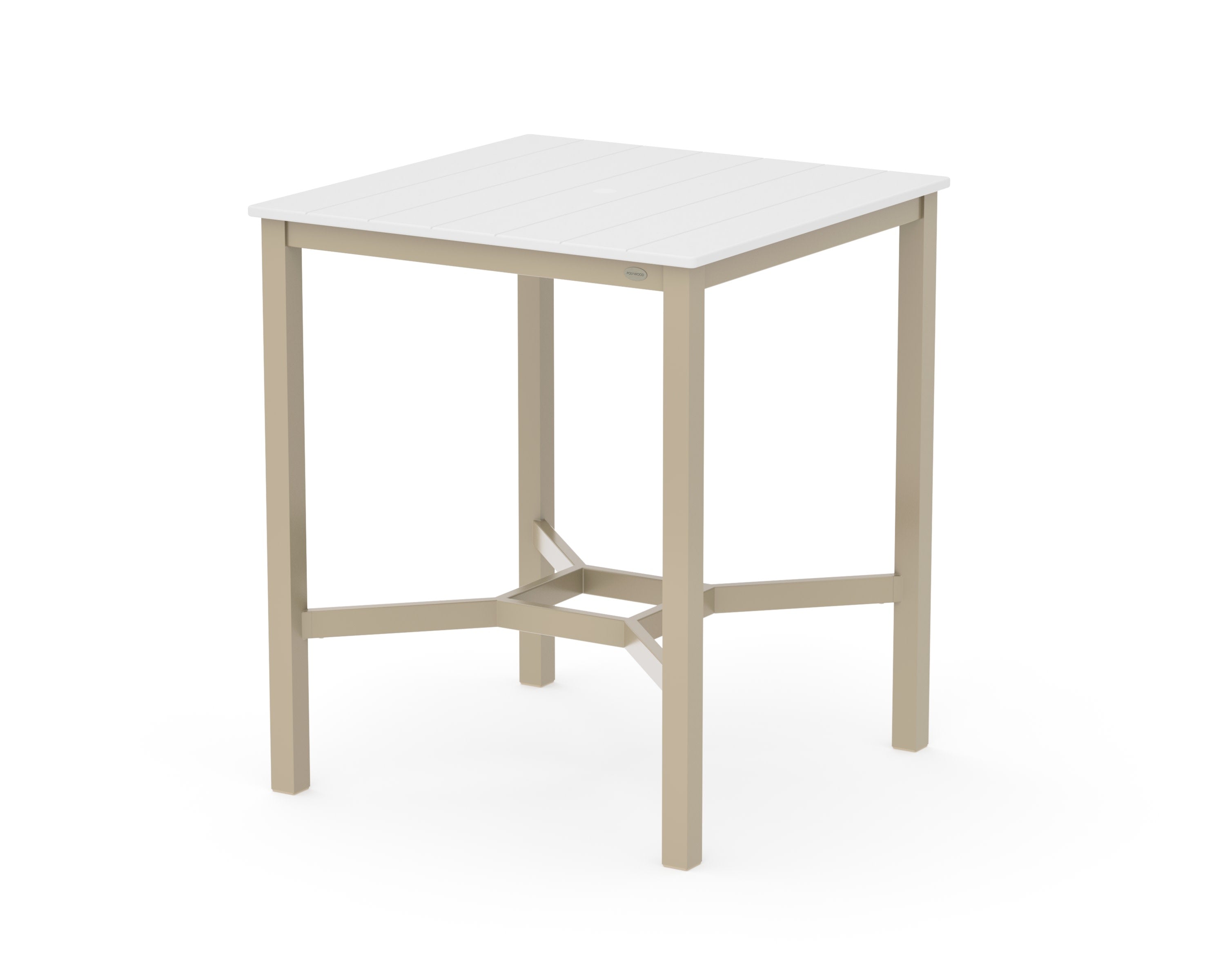 Main Street 36 x 36 Bar Table in Sand / White