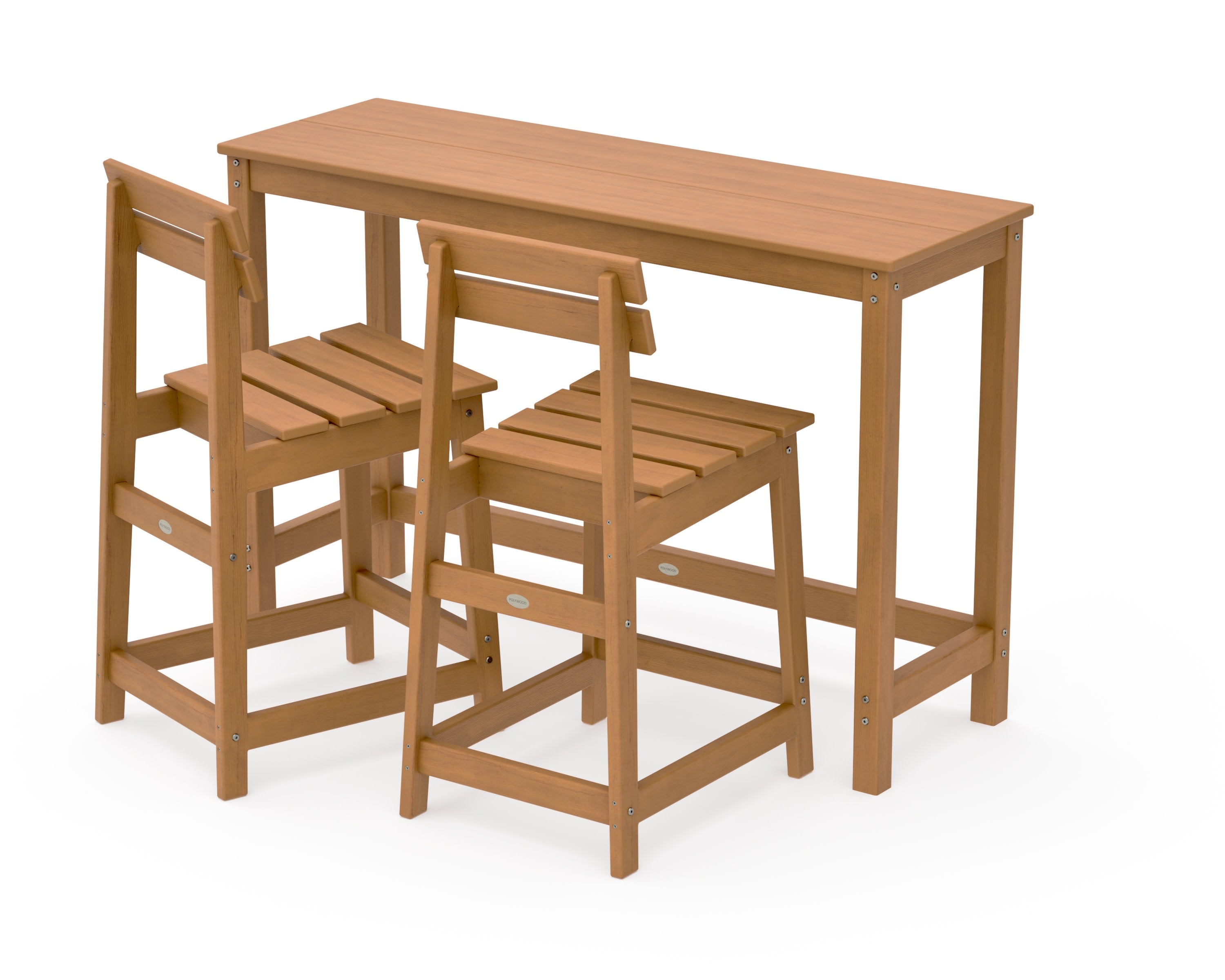 Modern Studio Plaza Counter Chair 3-Piece Balcony Set in Natural