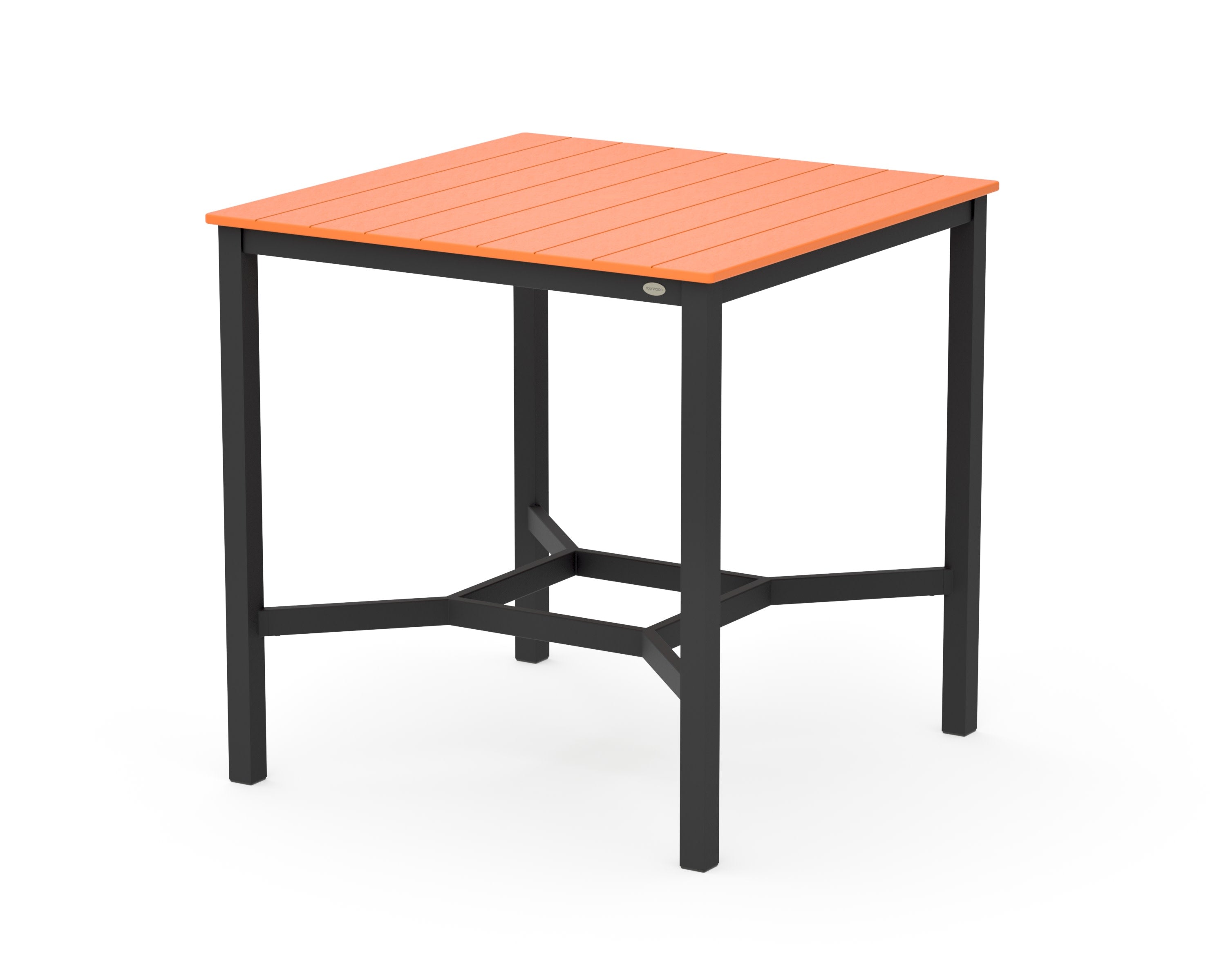 Main Street 42 x 42 Bar Table in Black / Tangerine