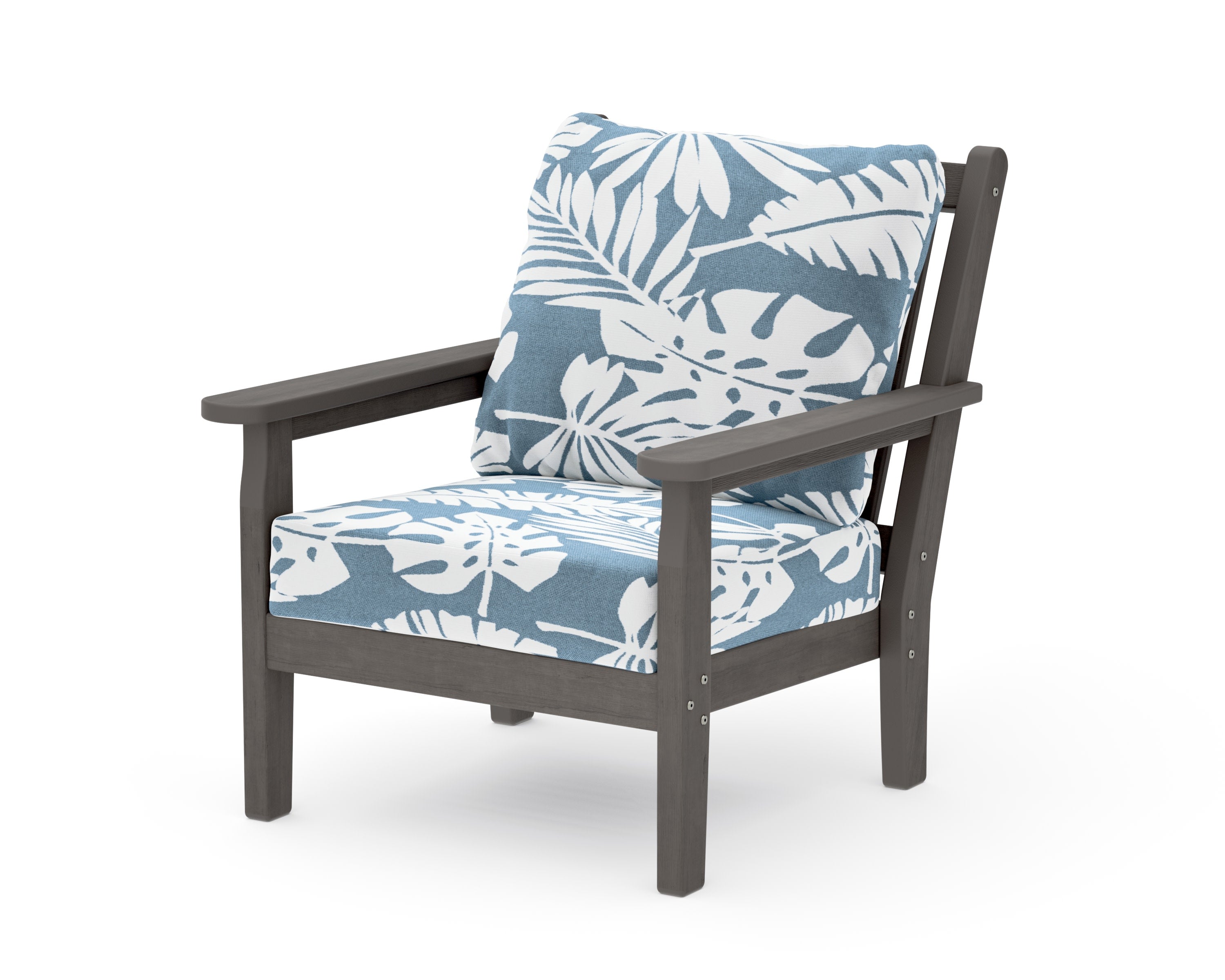 Chippendale Deep Seating Chair in Driftwood / Leaf Sky Blue
