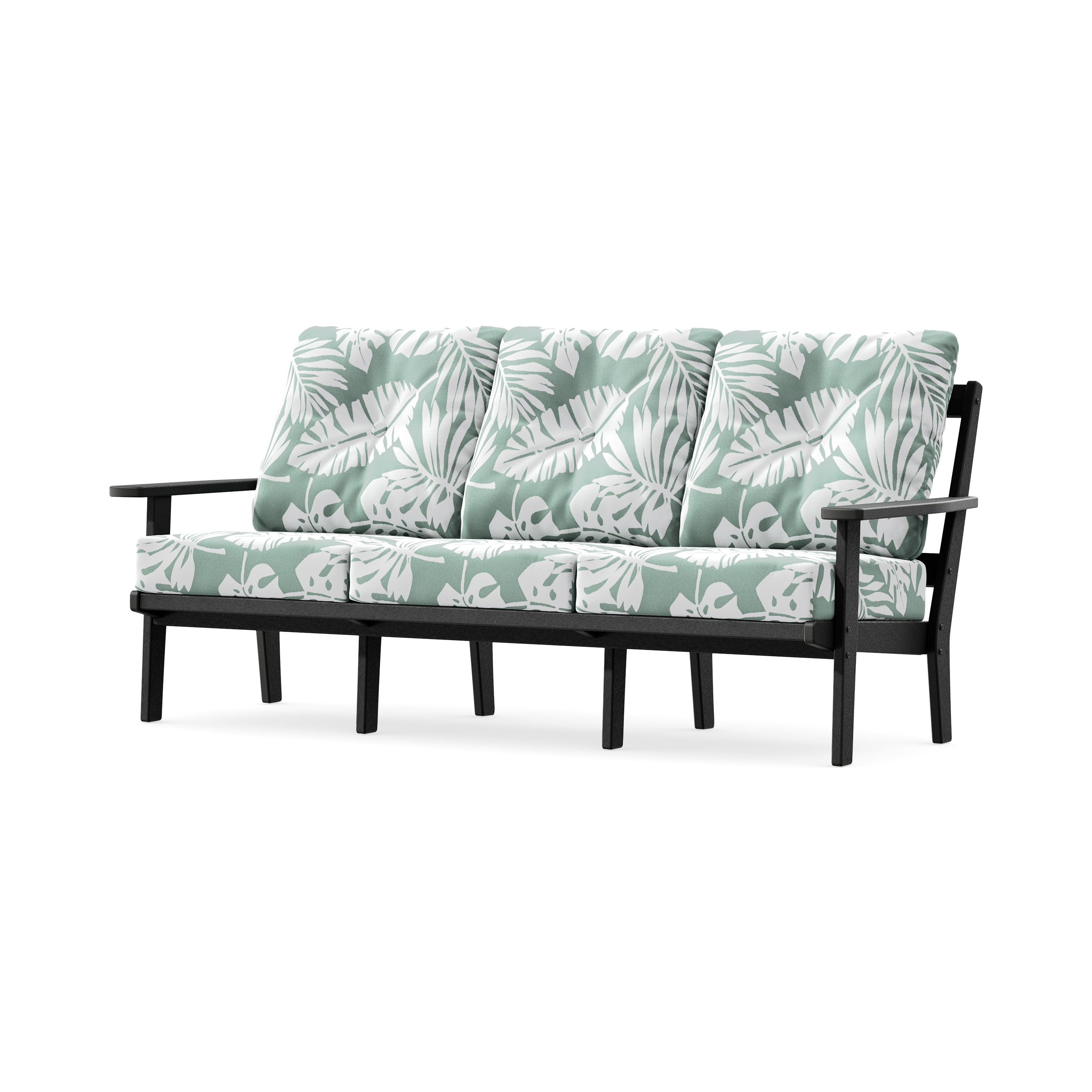 Oxford Deep Seating Sofa in Black / Leaf Glacier Spa