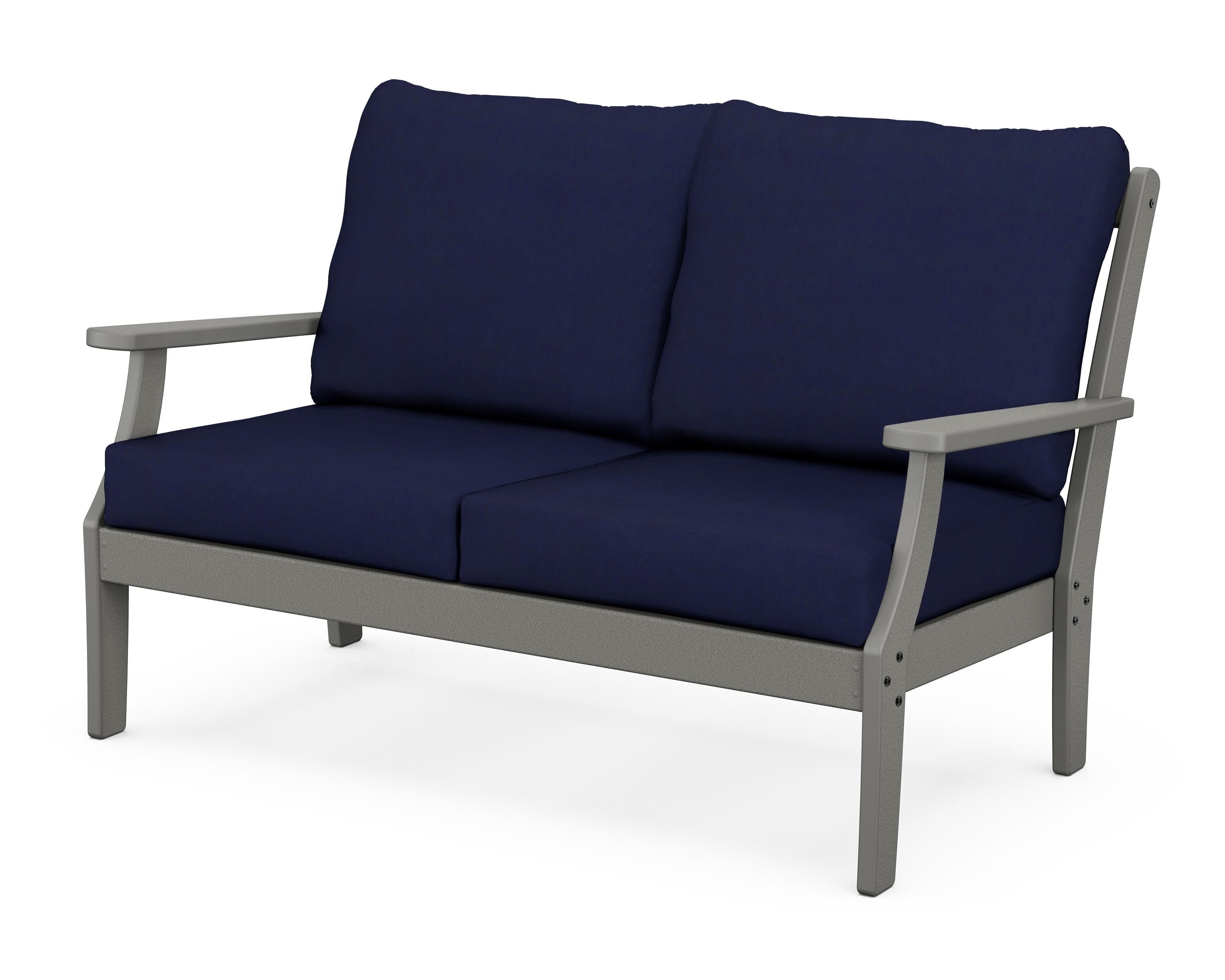Braxton Deep Seating Loveseat in Slate Grey / Navy