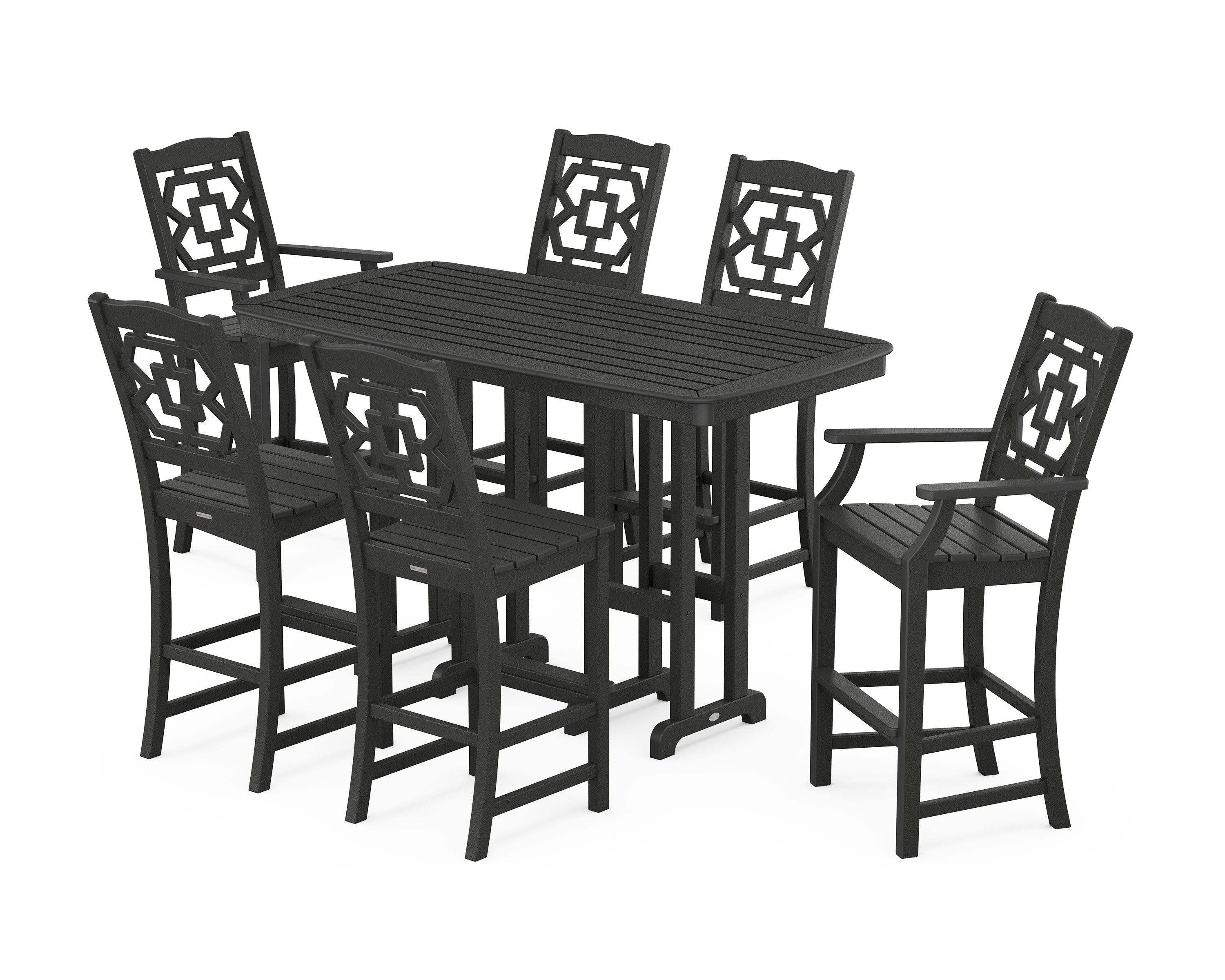 Chinoiserie 7-Piece Bar Set in Black