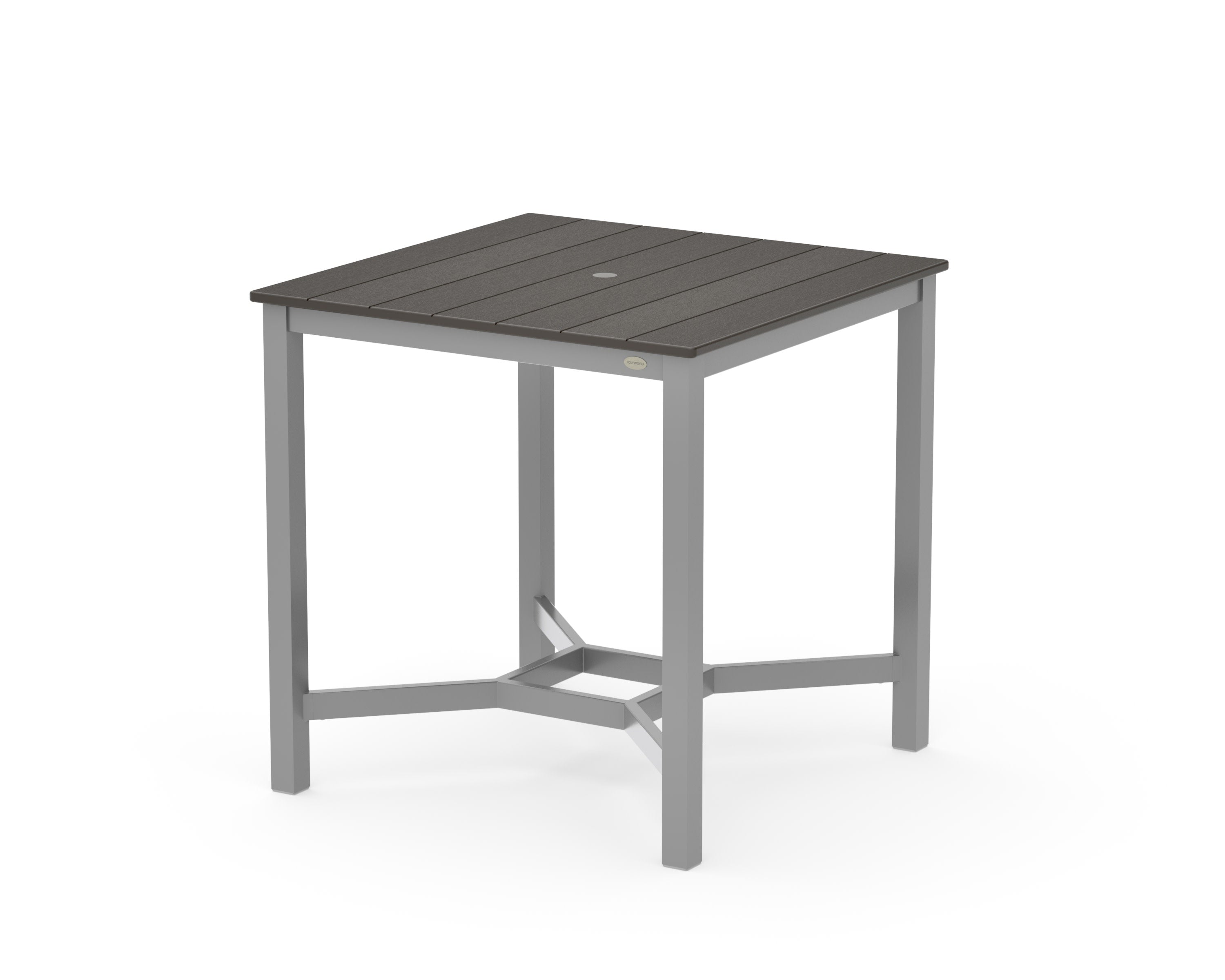 Main Street 36 x 36 Counter Table in Silver / Vintage Coffee