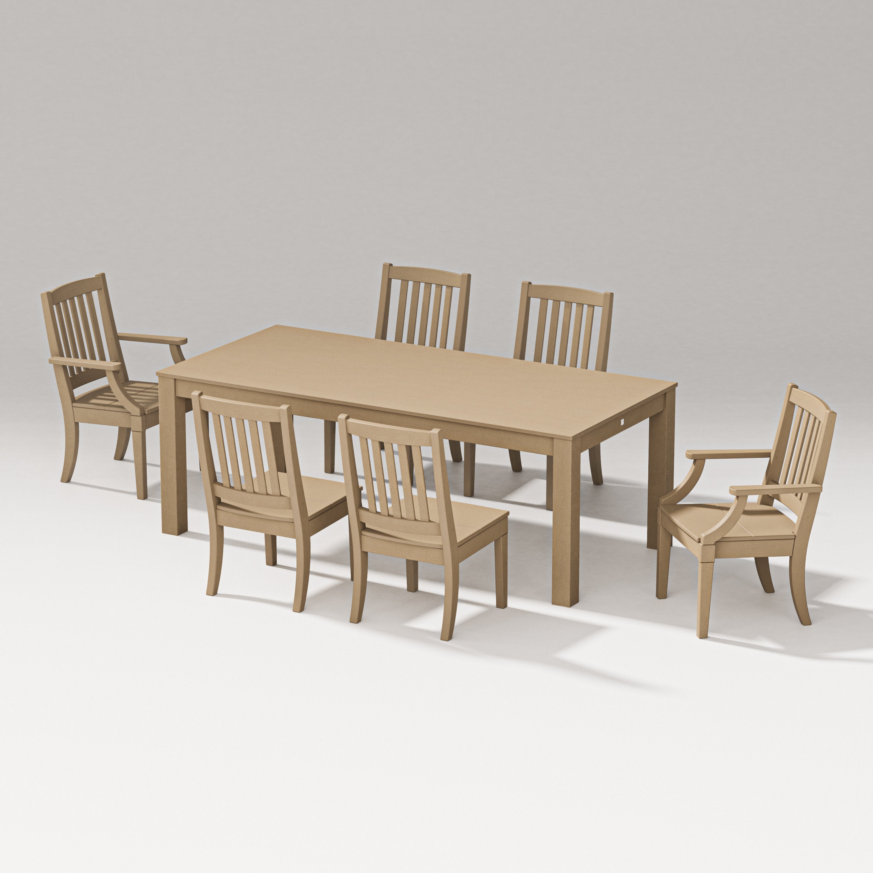 Estate 7-Piece Parsons Table Dining Set in Vintage Sahara