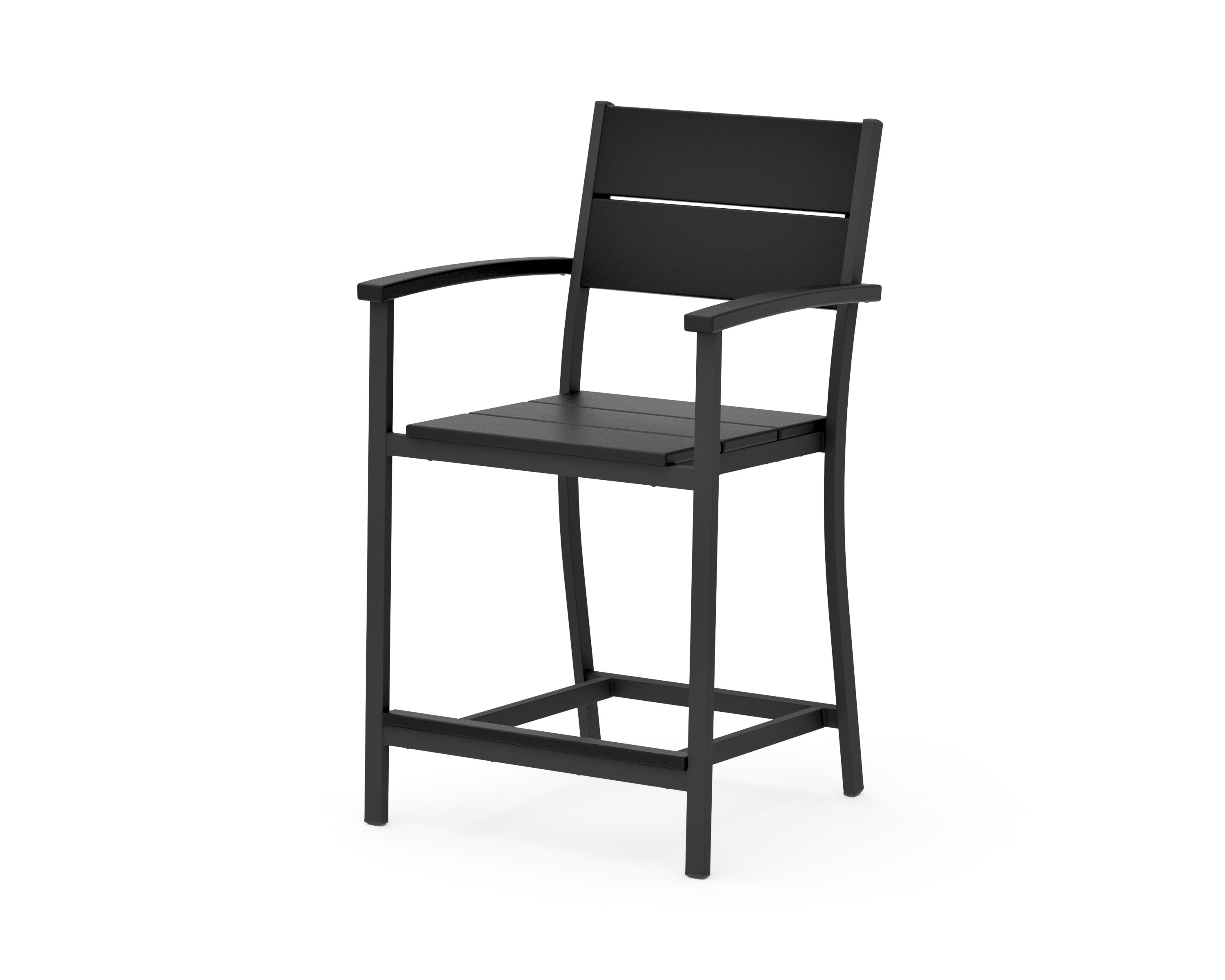 Main Street Counter Arm Chair in Black / Black