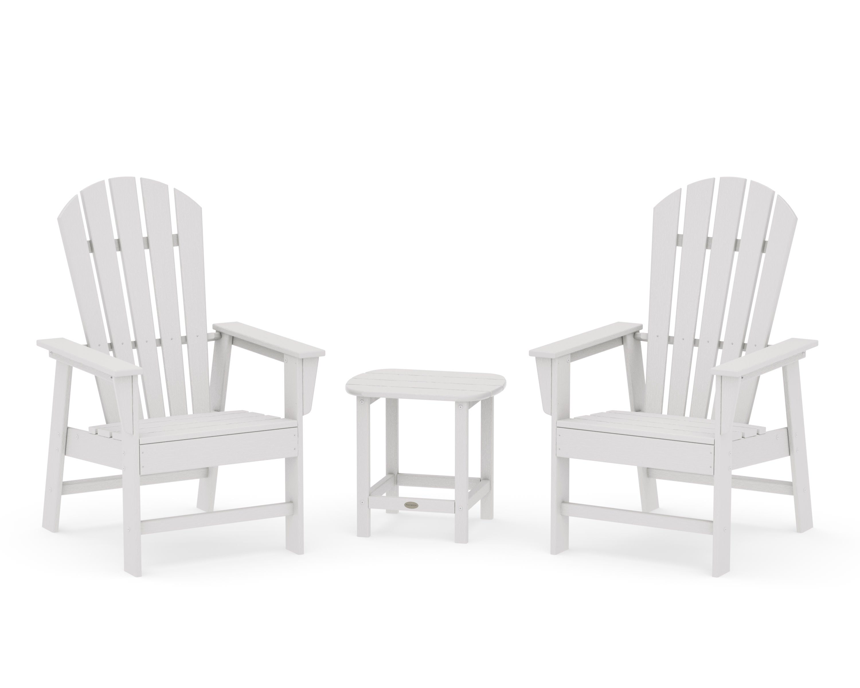South Beach Casual Chair 3-Piece Set with 18" South Beach Side Table in Vintage White