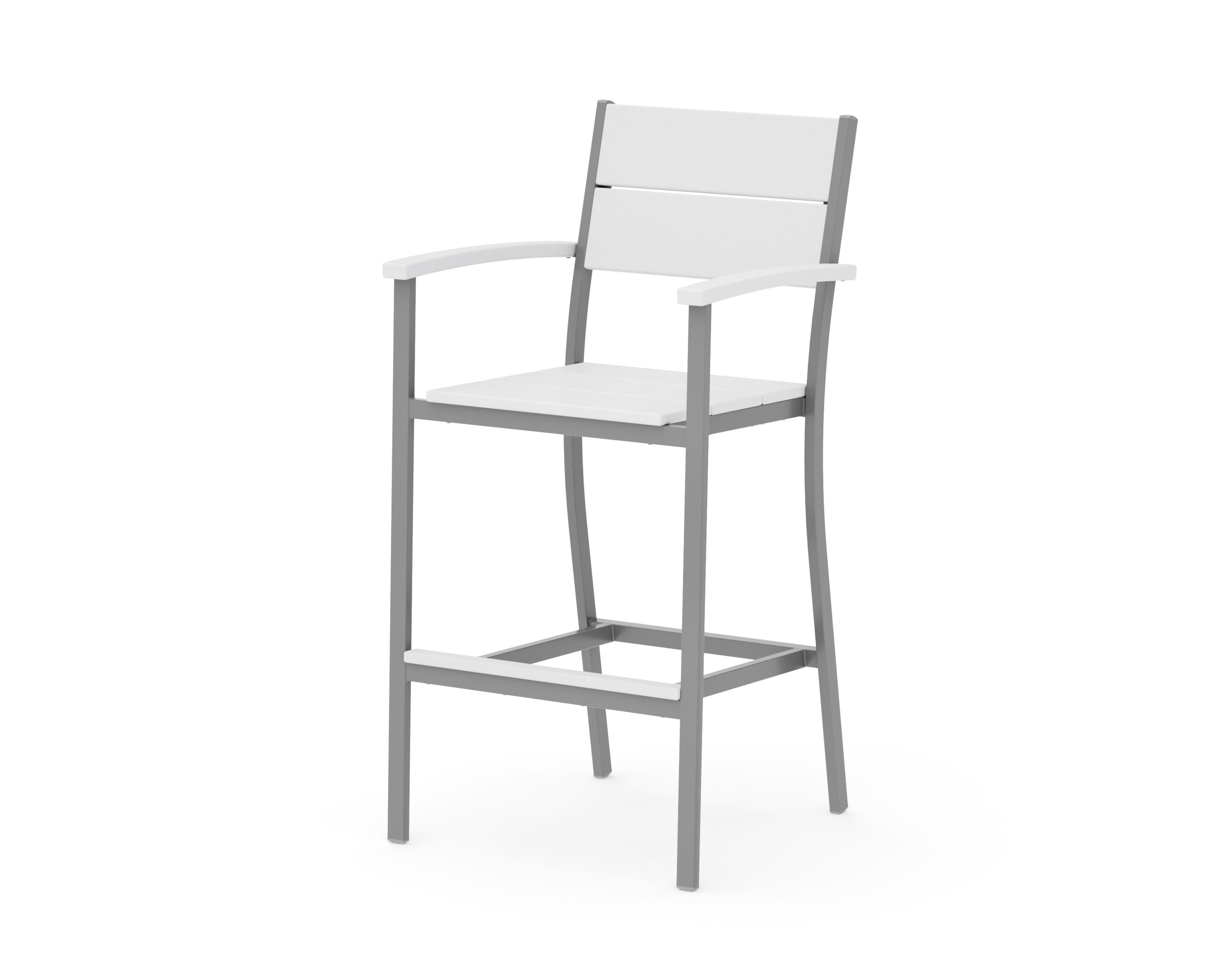 Main Street Bar Arm Chair in Silver / White