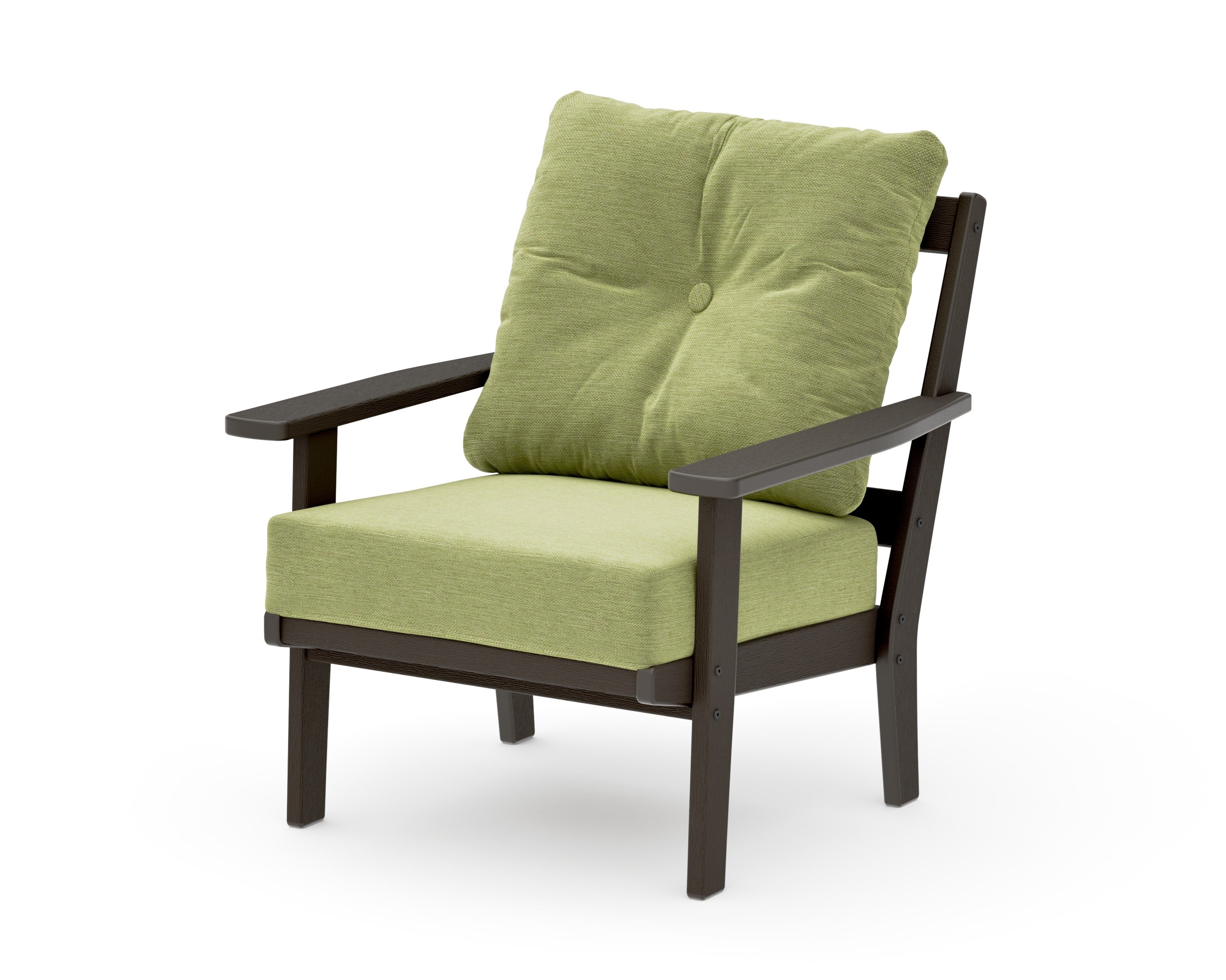 Oxford Deep Seating Chair in Vintage Coffee / Chartreuse Boucle
