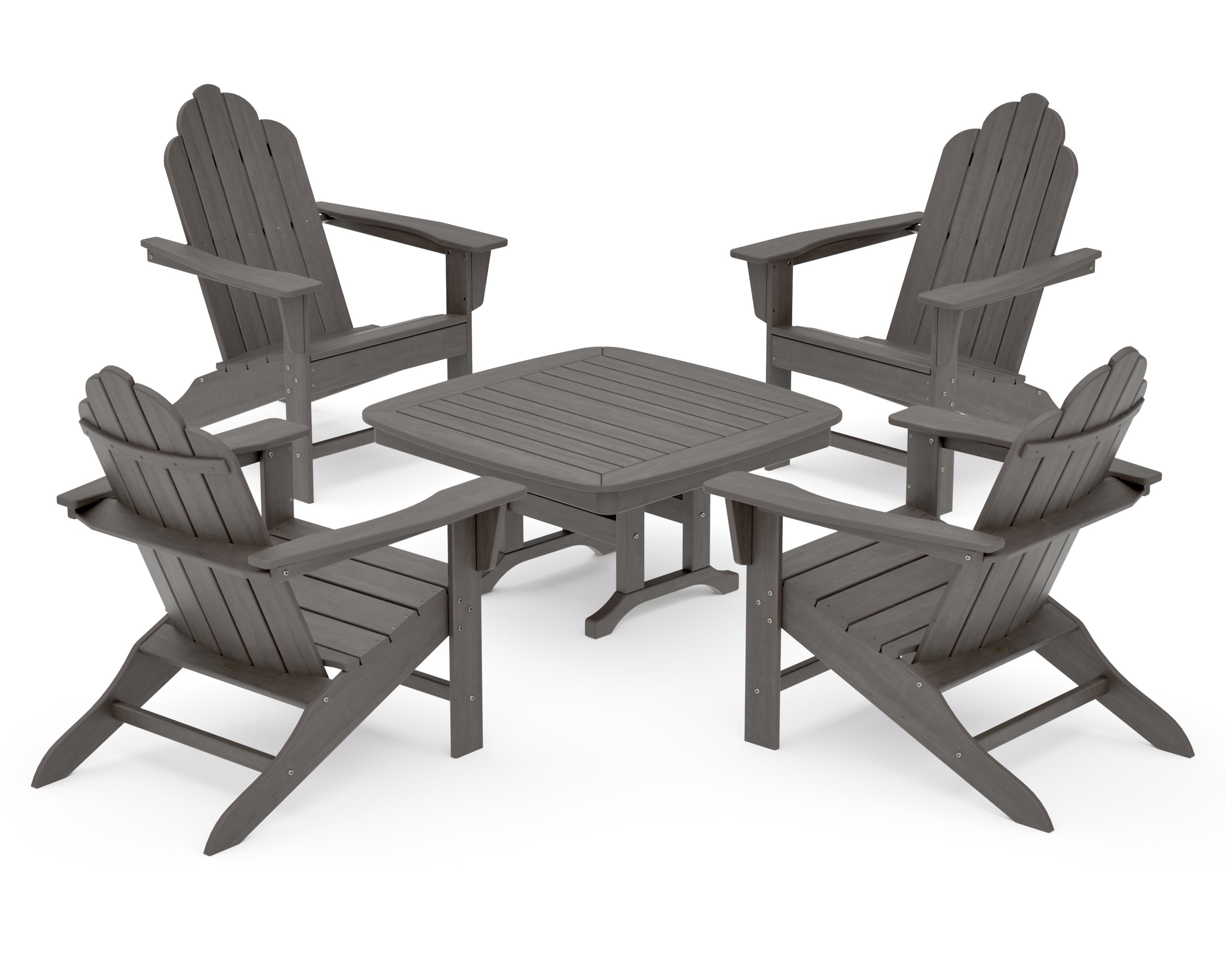 Long Island Adirondack 5-Piece Conversation Group in Driftwood