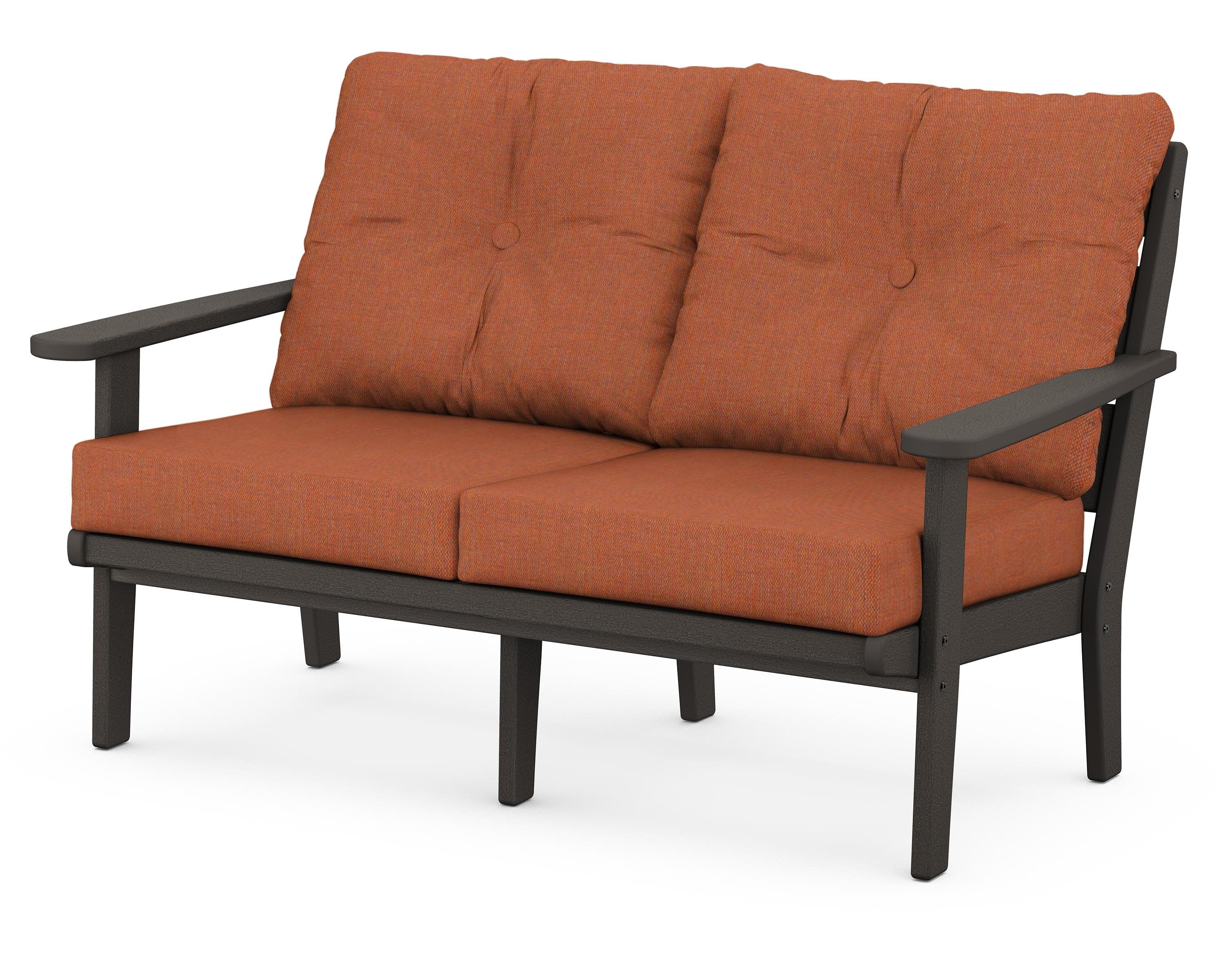 Lakeside Deep Seating Loveseat in Vintage Coffee / Play Adobe