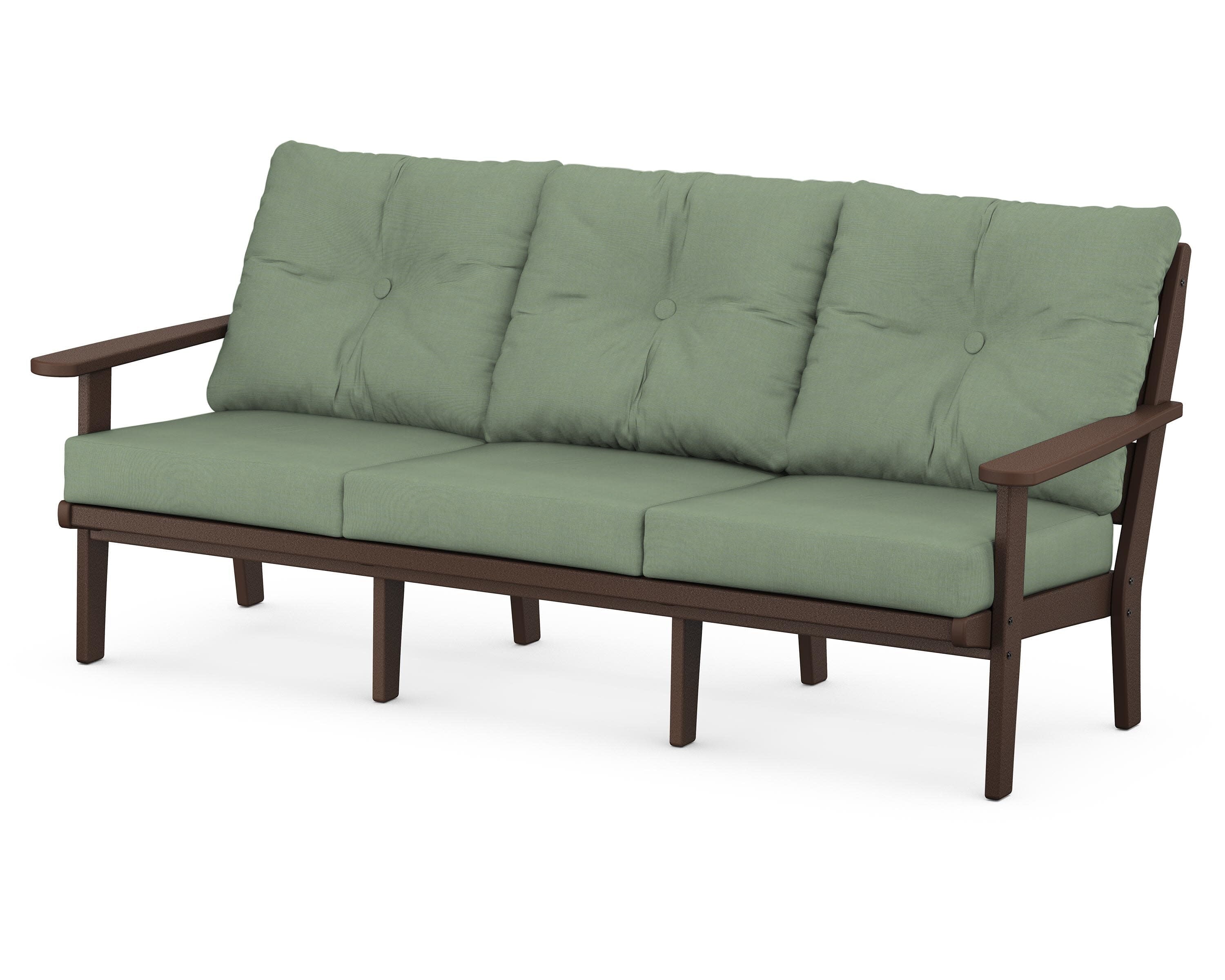 Lakeside Deep Seating Sofa in Mahogany / Exhale Rainwashed