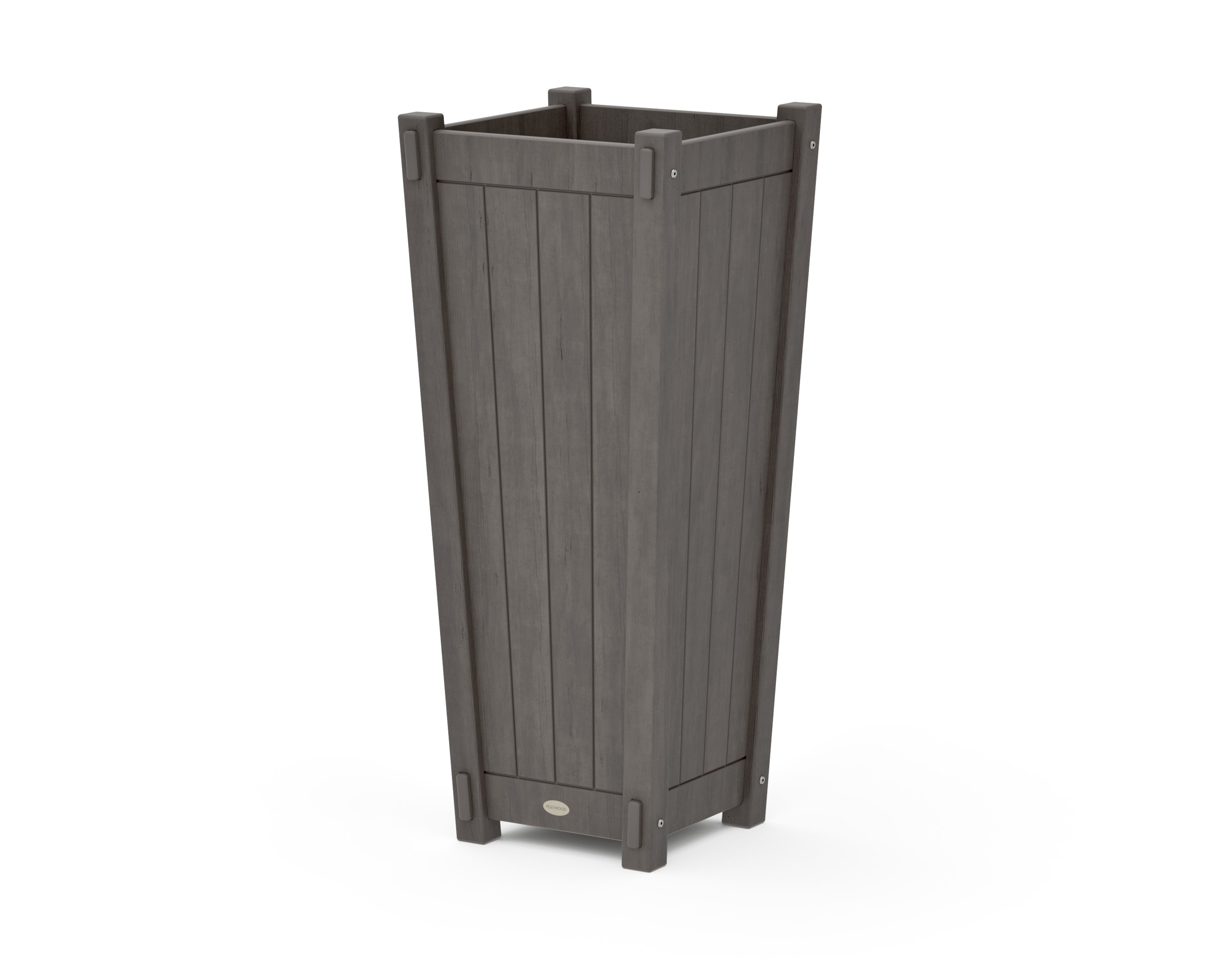 Vineyard Tapered Square Tall Planter Box in Driftwood