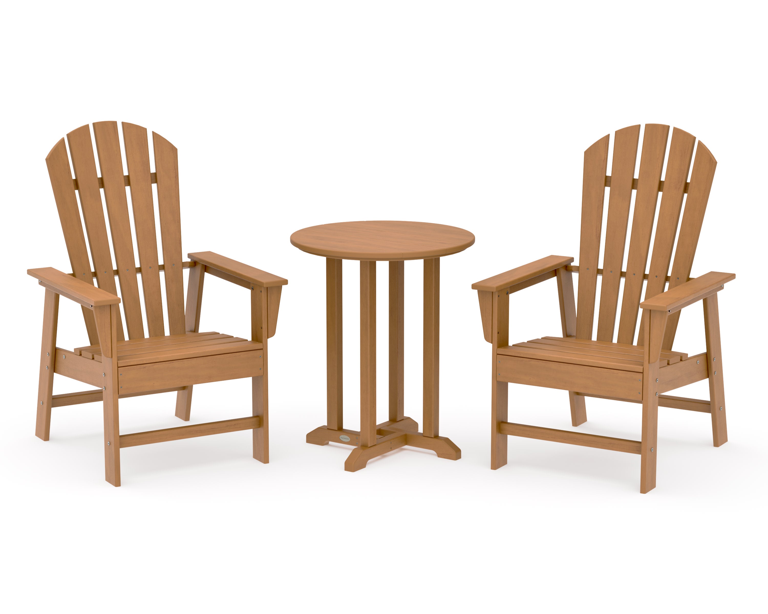 South Beach 3-Piece Round Farmhouse Bistro Dining Set in Natural