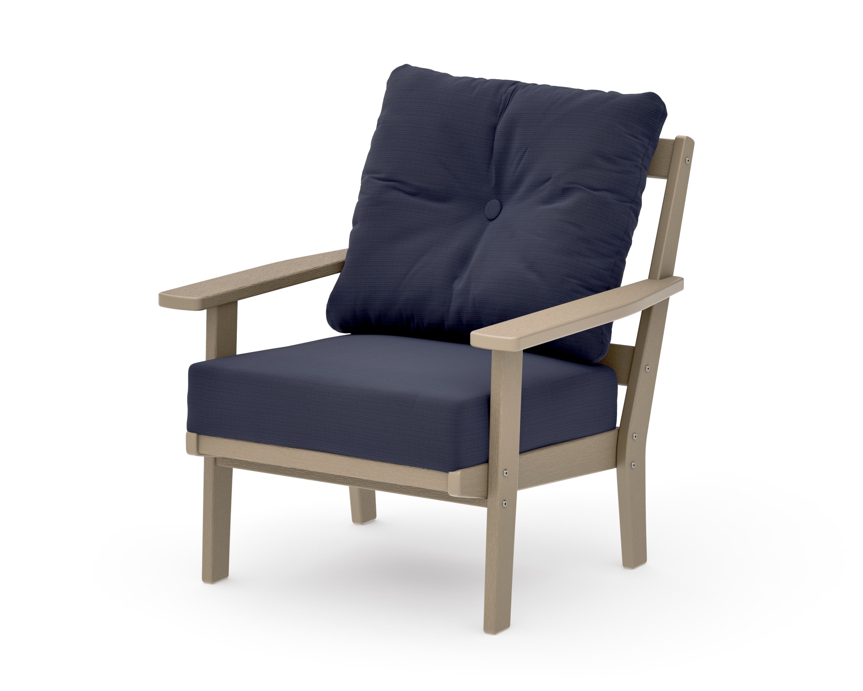 Oxford Deep Seating Chair in Vintage Sahara / Navy Linen