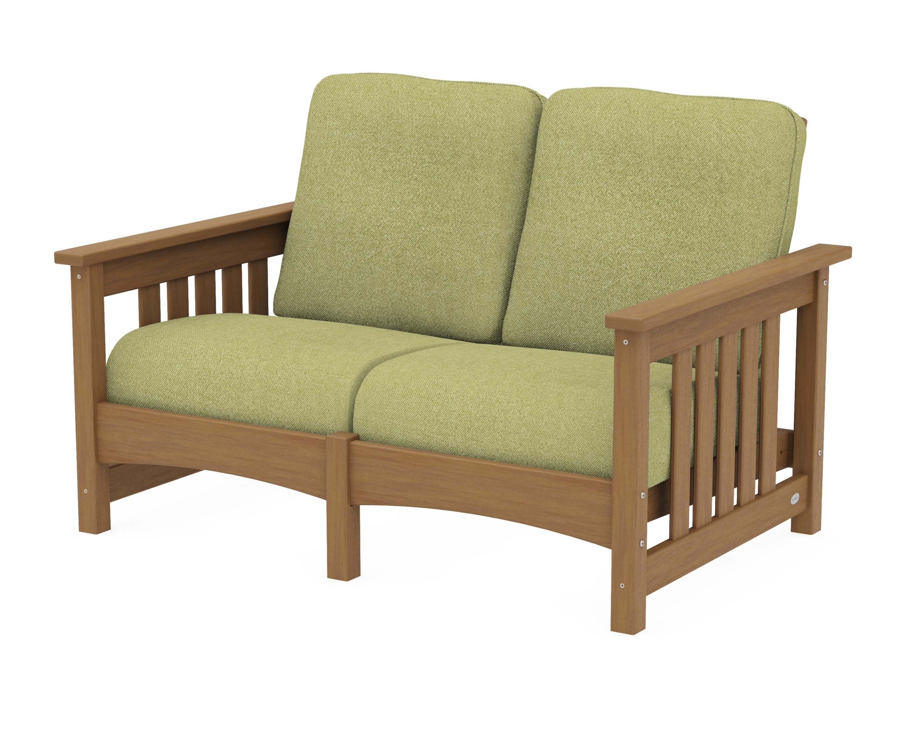 Club Mission Loveseat in Natural / Chartreuse Boucle