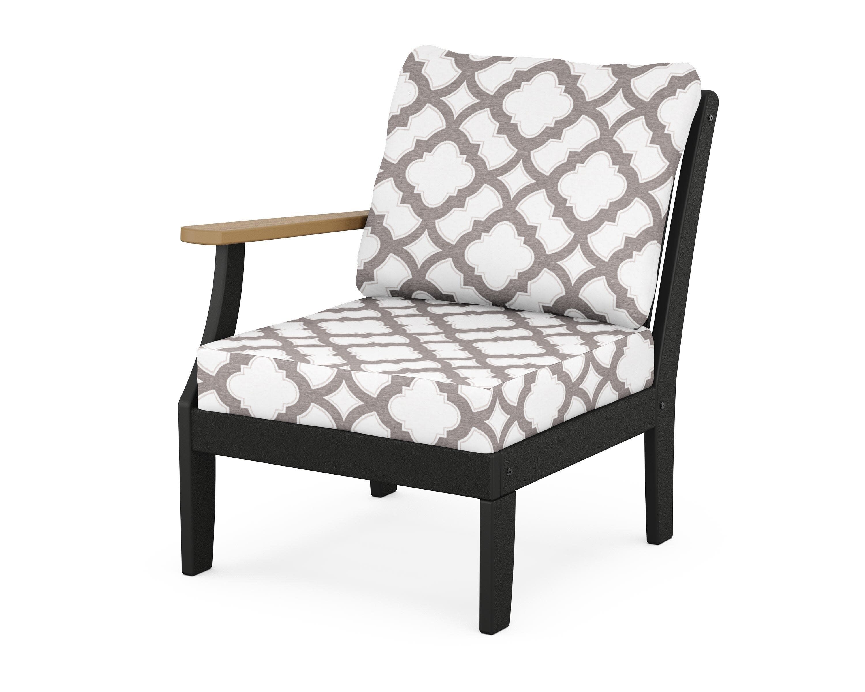 Braxton Modular Left Arm Chair in Black / Natural / Trellis Grey Mist