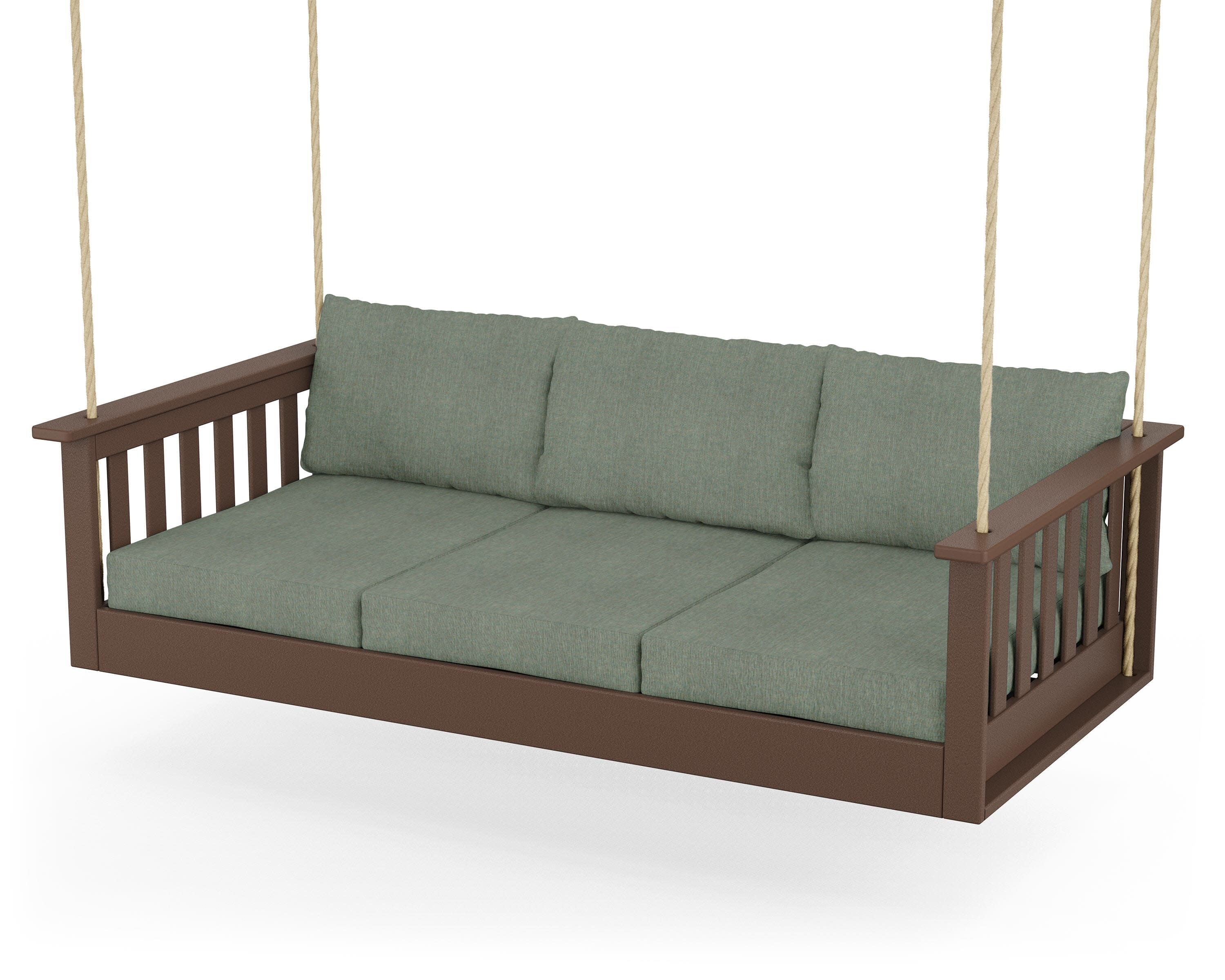 Vineyard Daybed Swing in Mahogany / Cast Sage