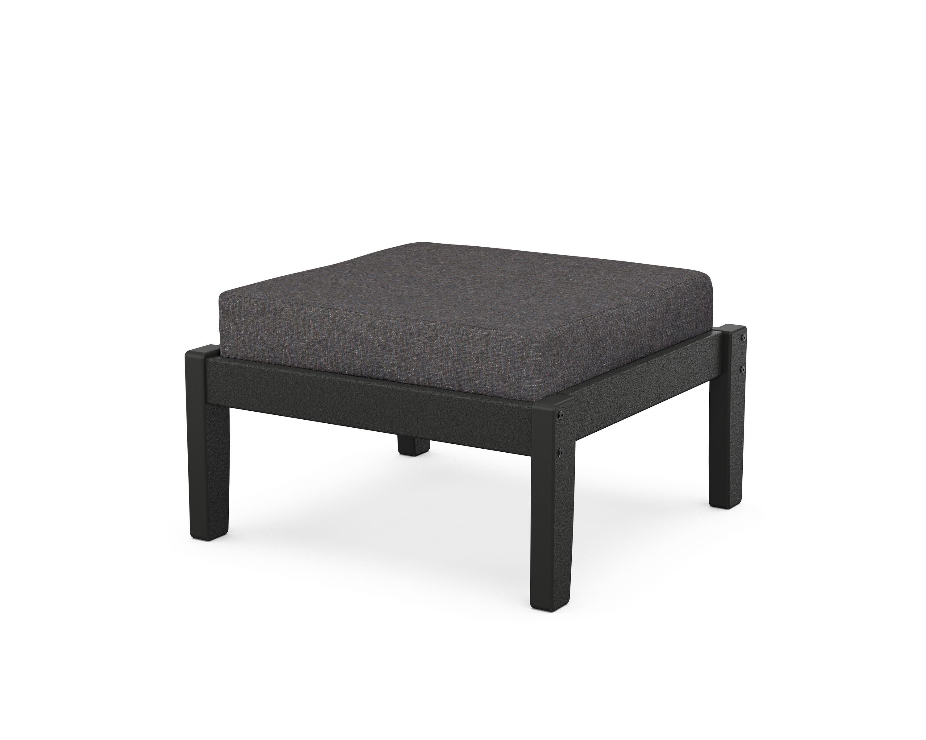 Deep Seating Ottoman in Black / Ash Charcoal