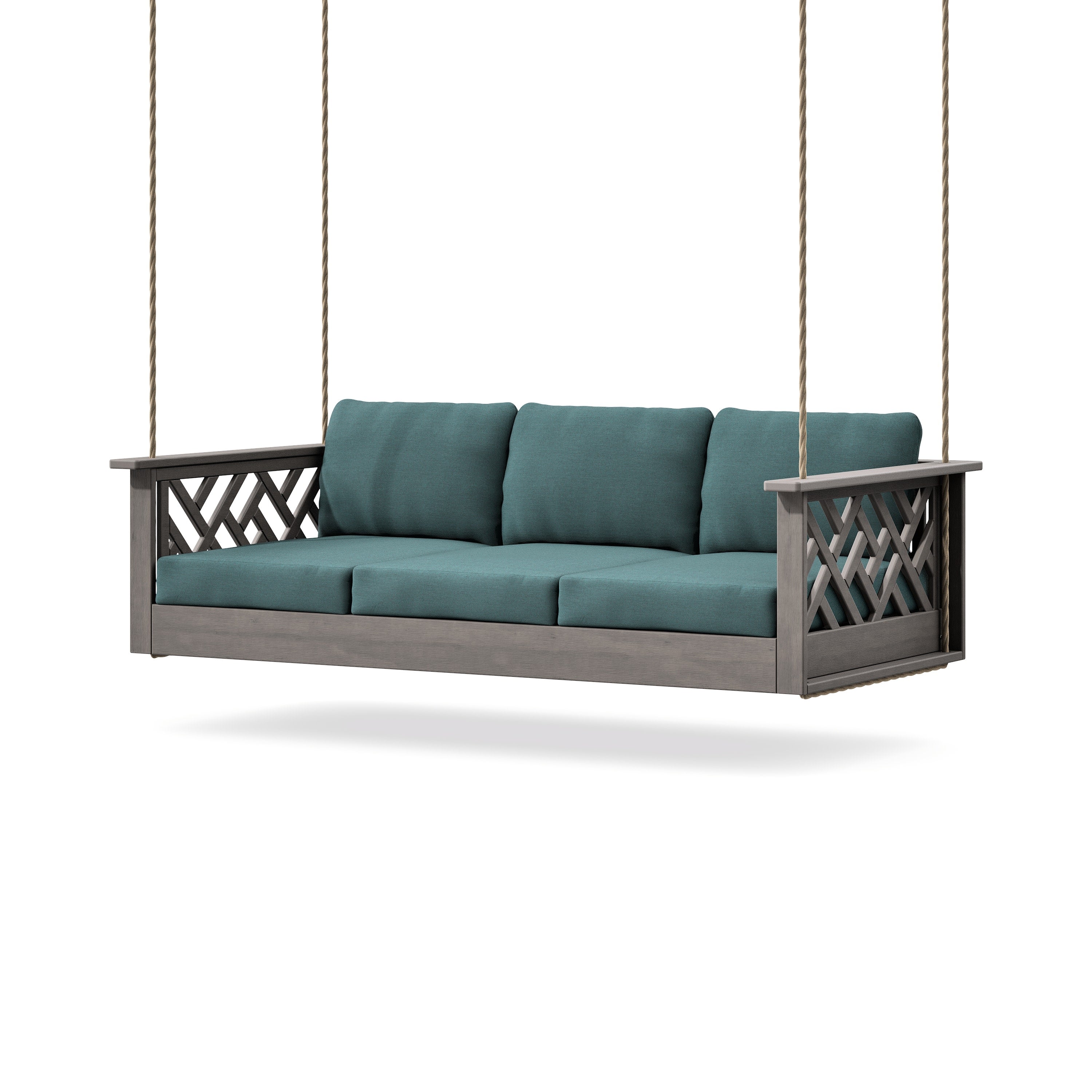 Chippendale Daybed Swing in Driftwood / Ocean Teal