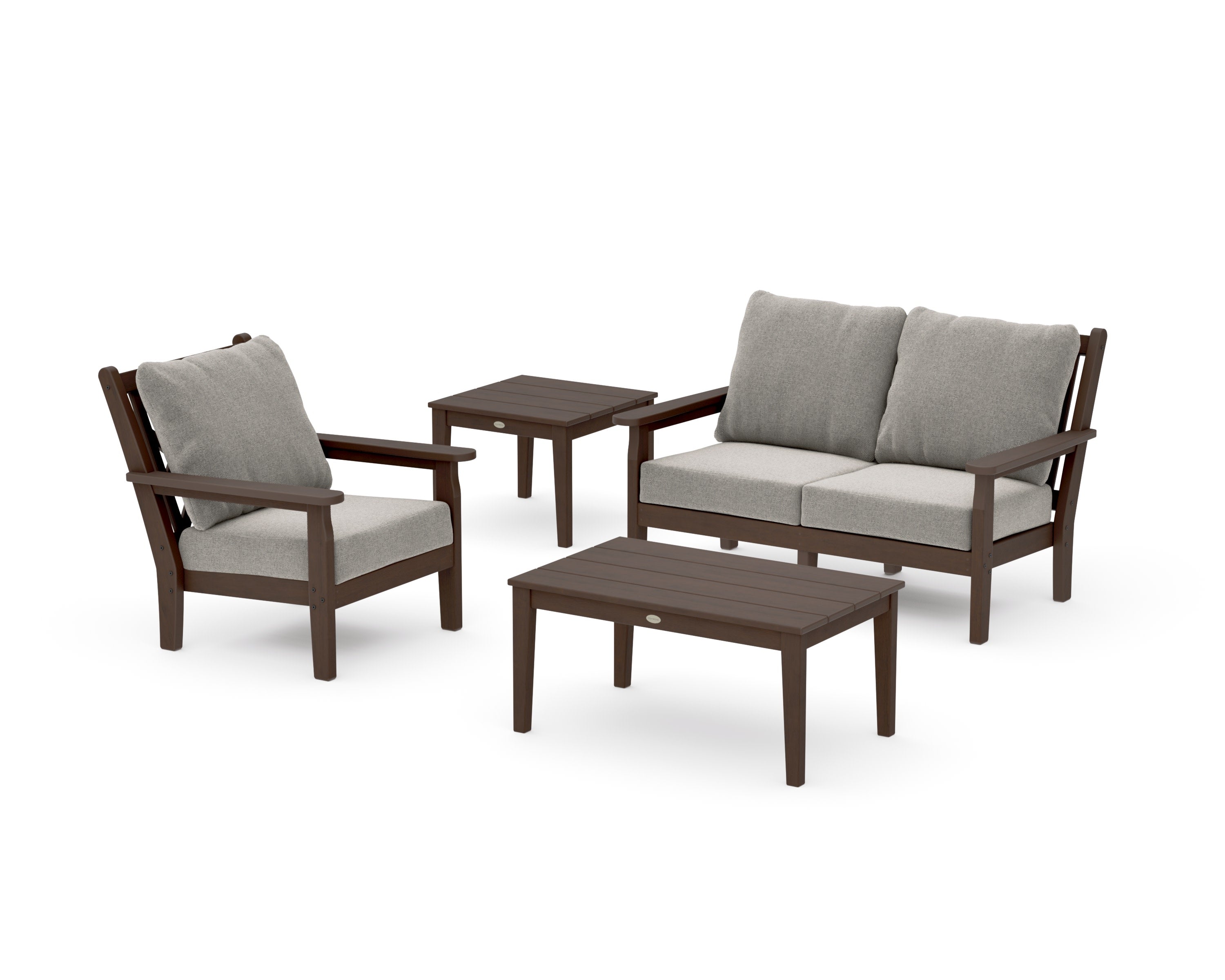 Chippendale 4-Piece Deep Seating Set in Kona / Weathered Tweed