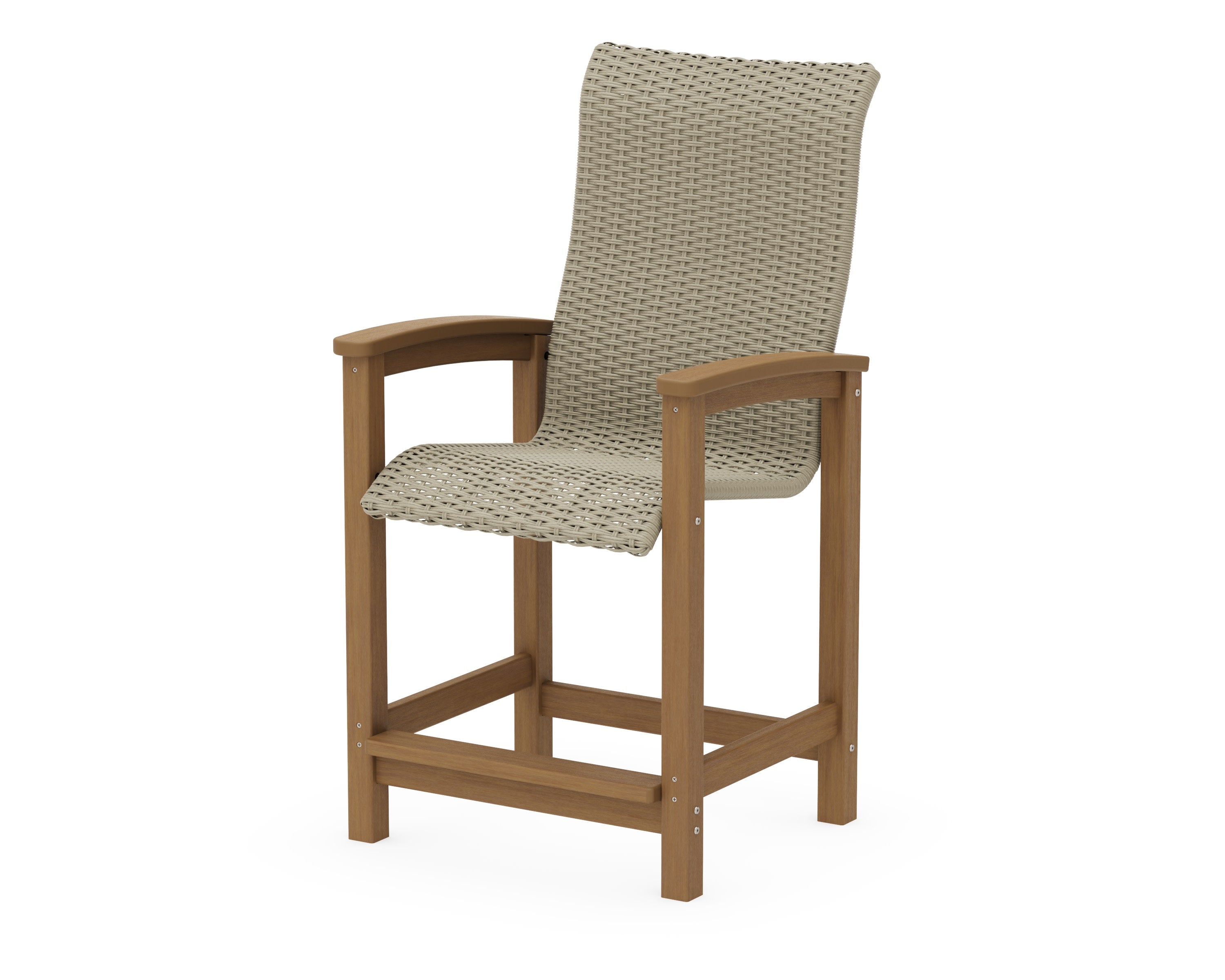 Coastal Woven High-Back Counter Chair in Natural / Dune Grass