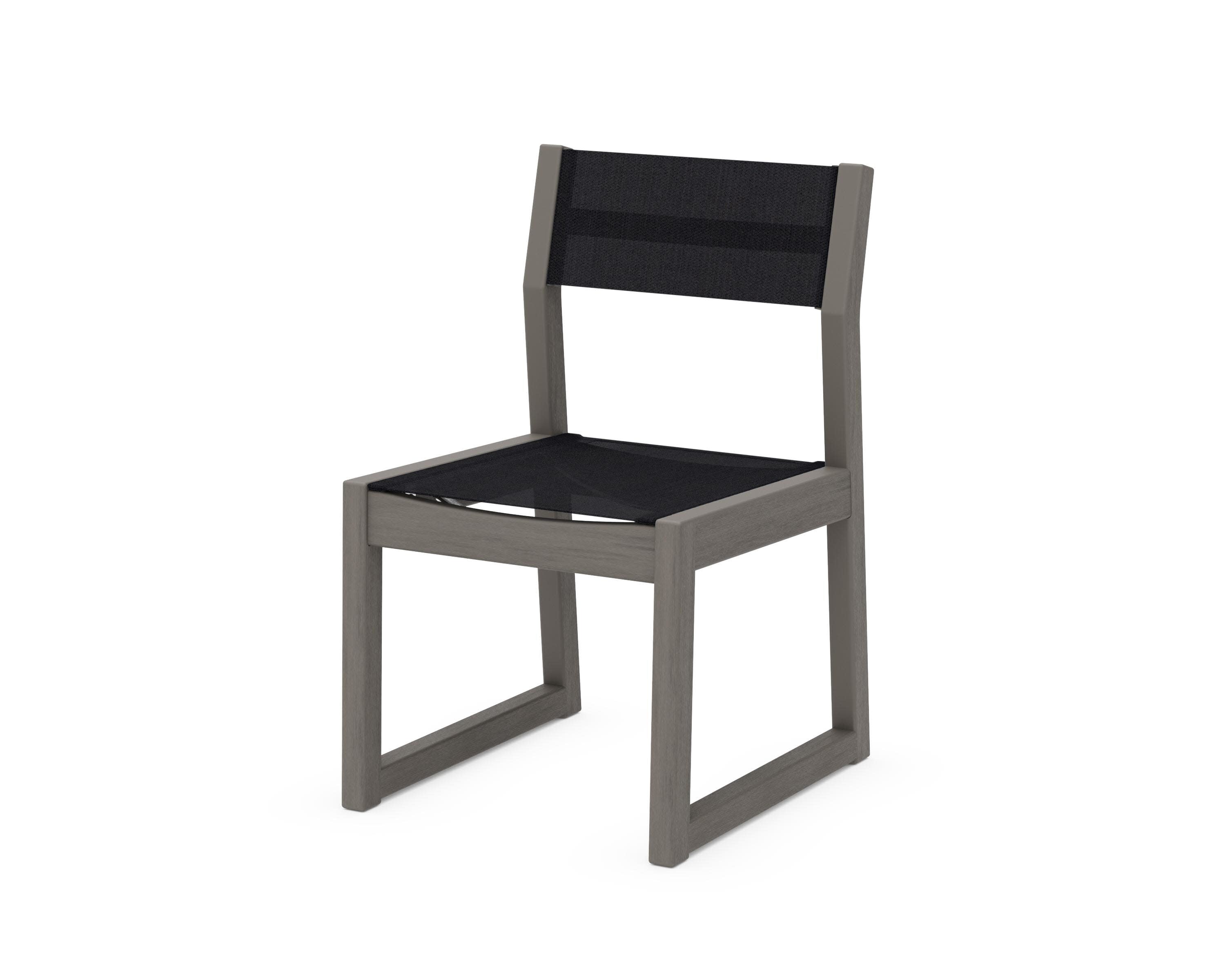 EDGE Sling Dining Side Chair in Driftwood / Black Sling