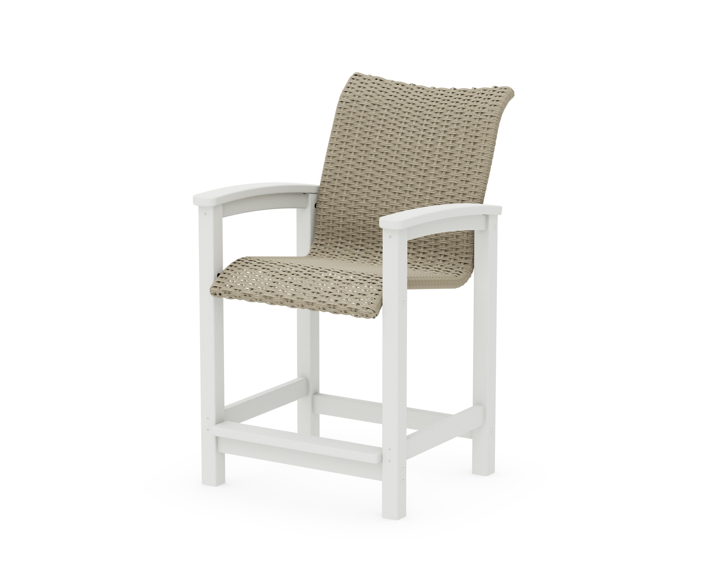 Coastal Woven Counter Chair in Vintage White / Dune Grass