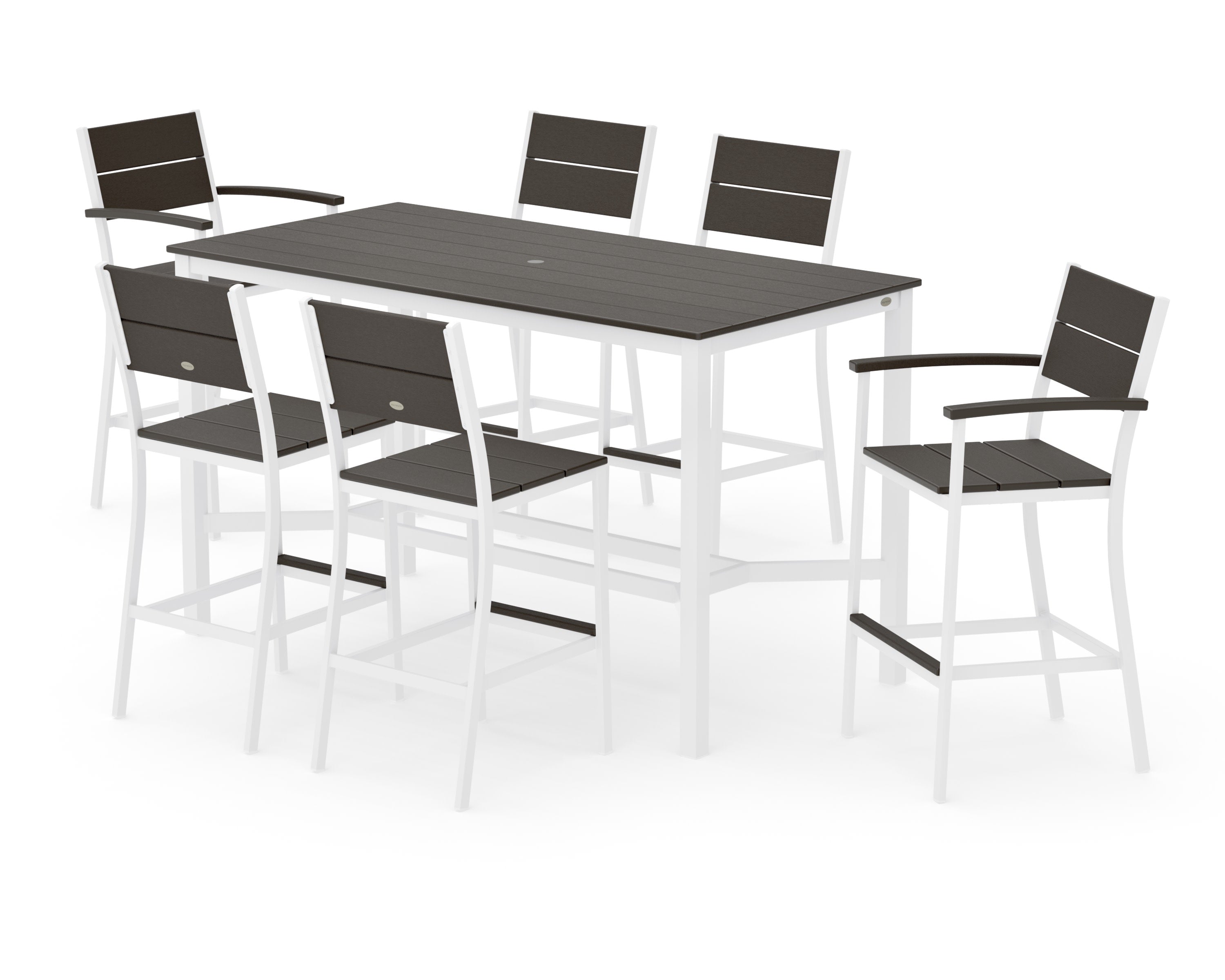 Main Street 7-Piece Bar Set in White / Vintage Coffee