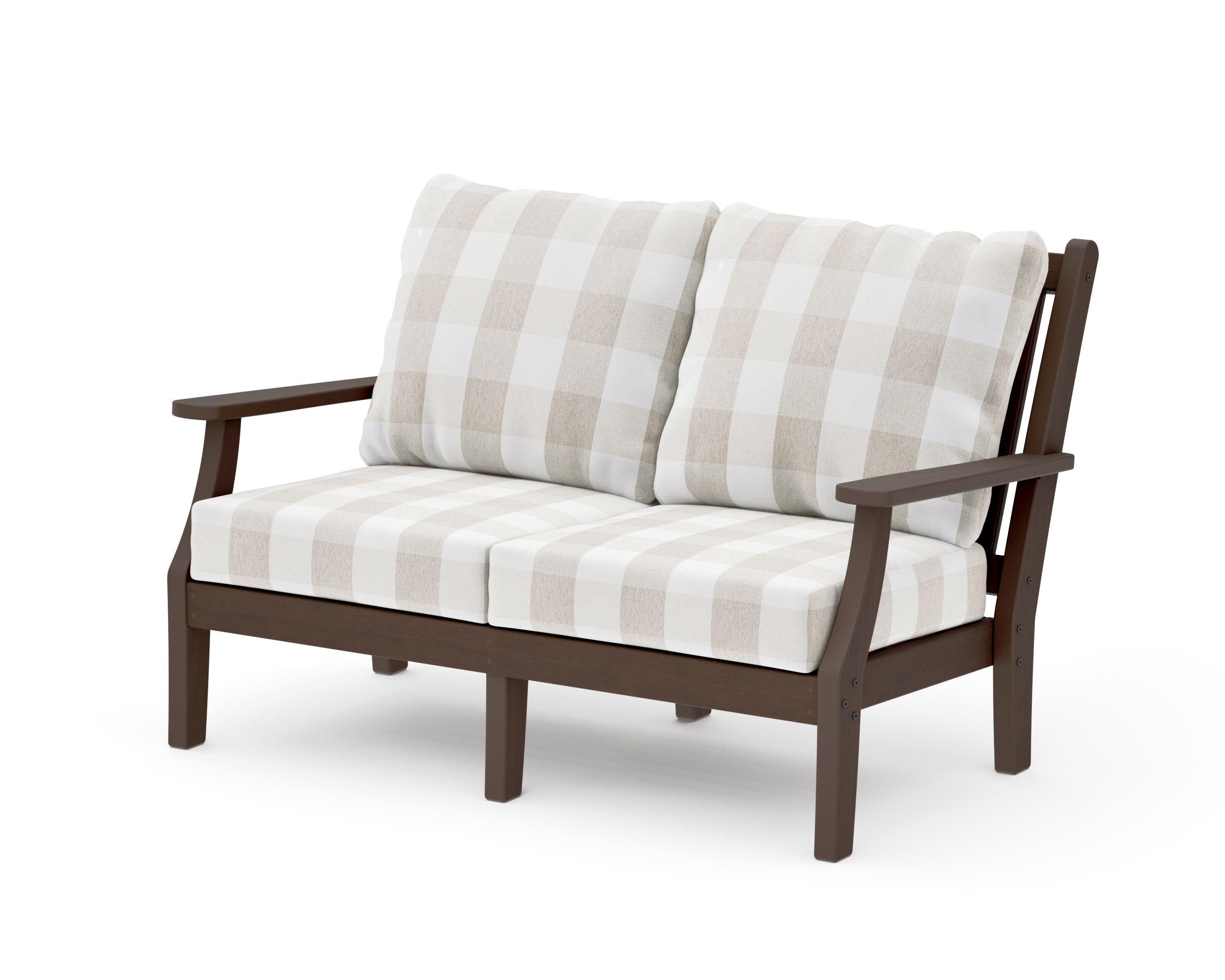 Wovendale Deep Seating Loveseat in Kona / Buffalo Plaid Dune Burlap
