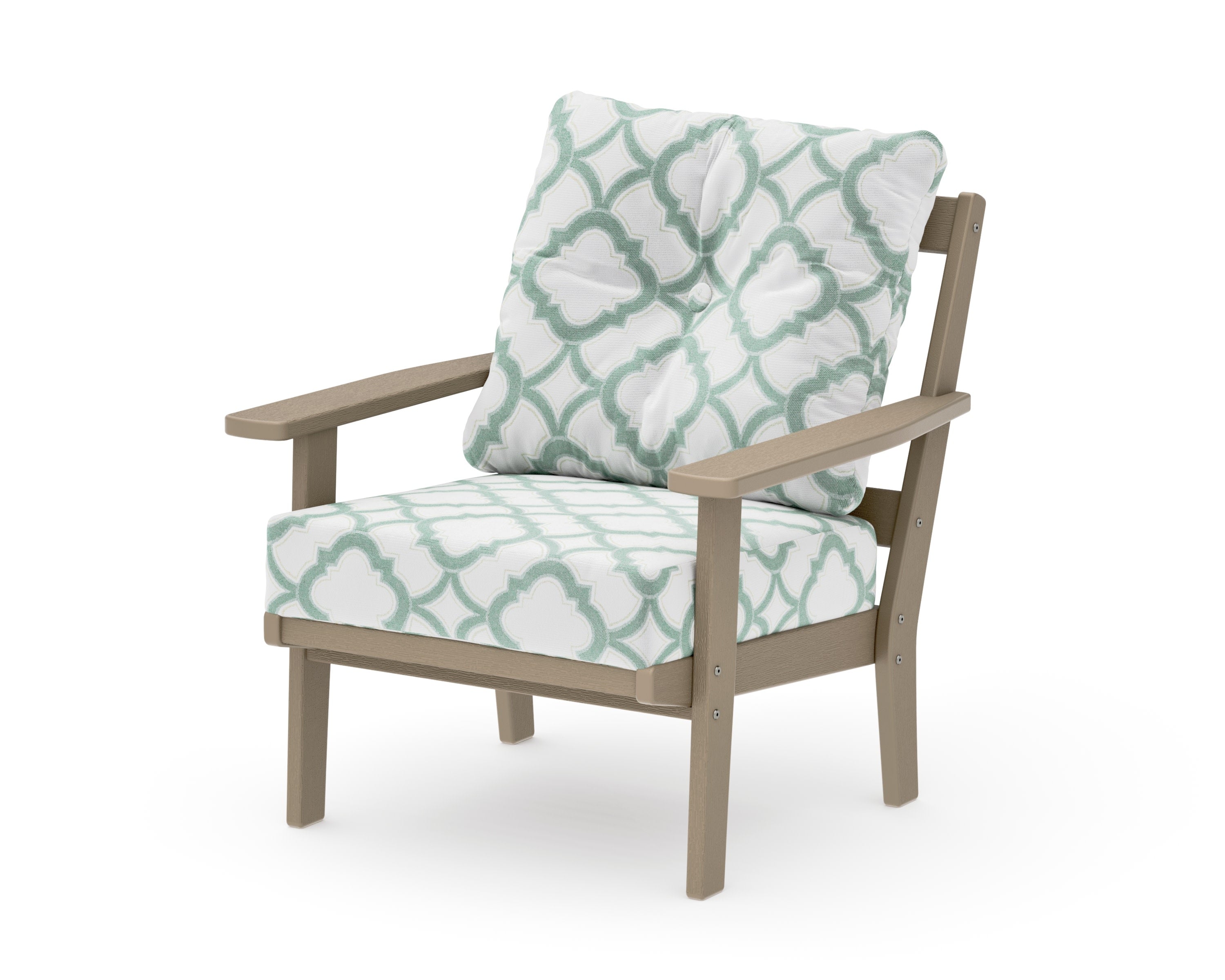 Oxford Deep Seating Chair in Vintage Sahara / Trellis Glacier Spa