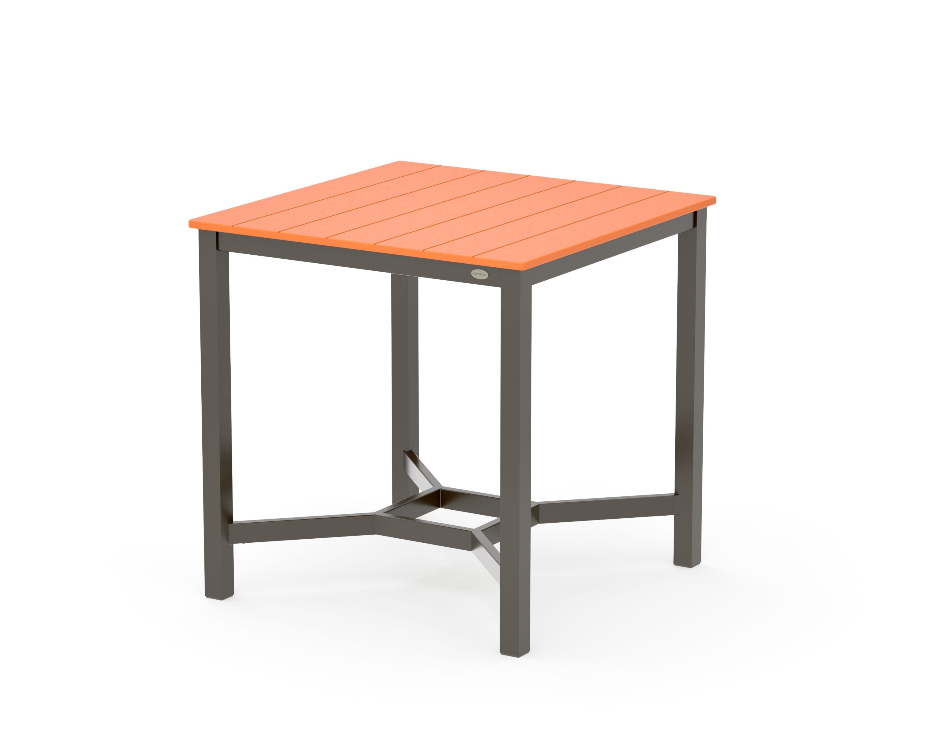 Main Street 36 x 36 Counter Table in Bronze / Tangerine