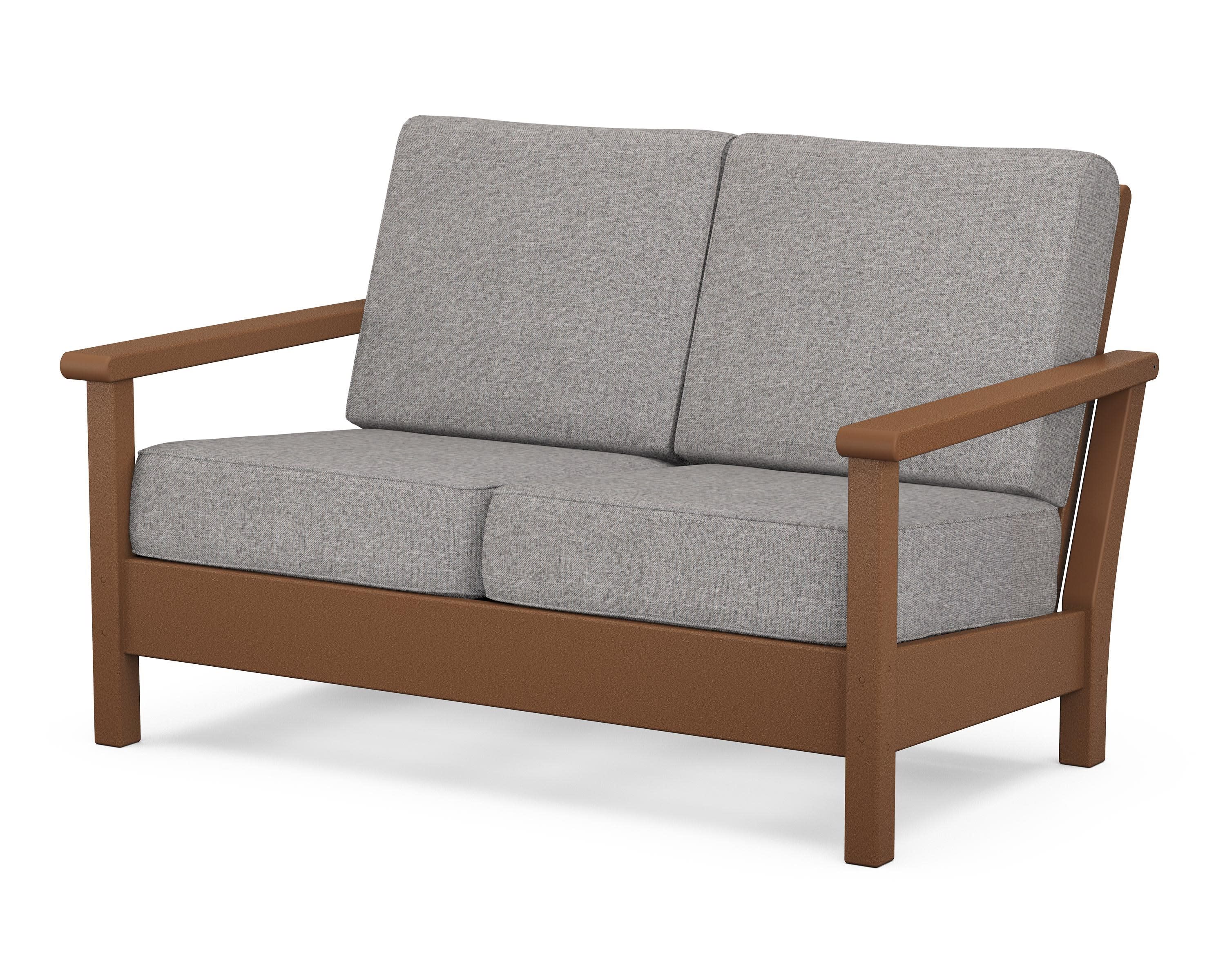 Harbour Deep Seating Loveseat in Teak / Grey Mist