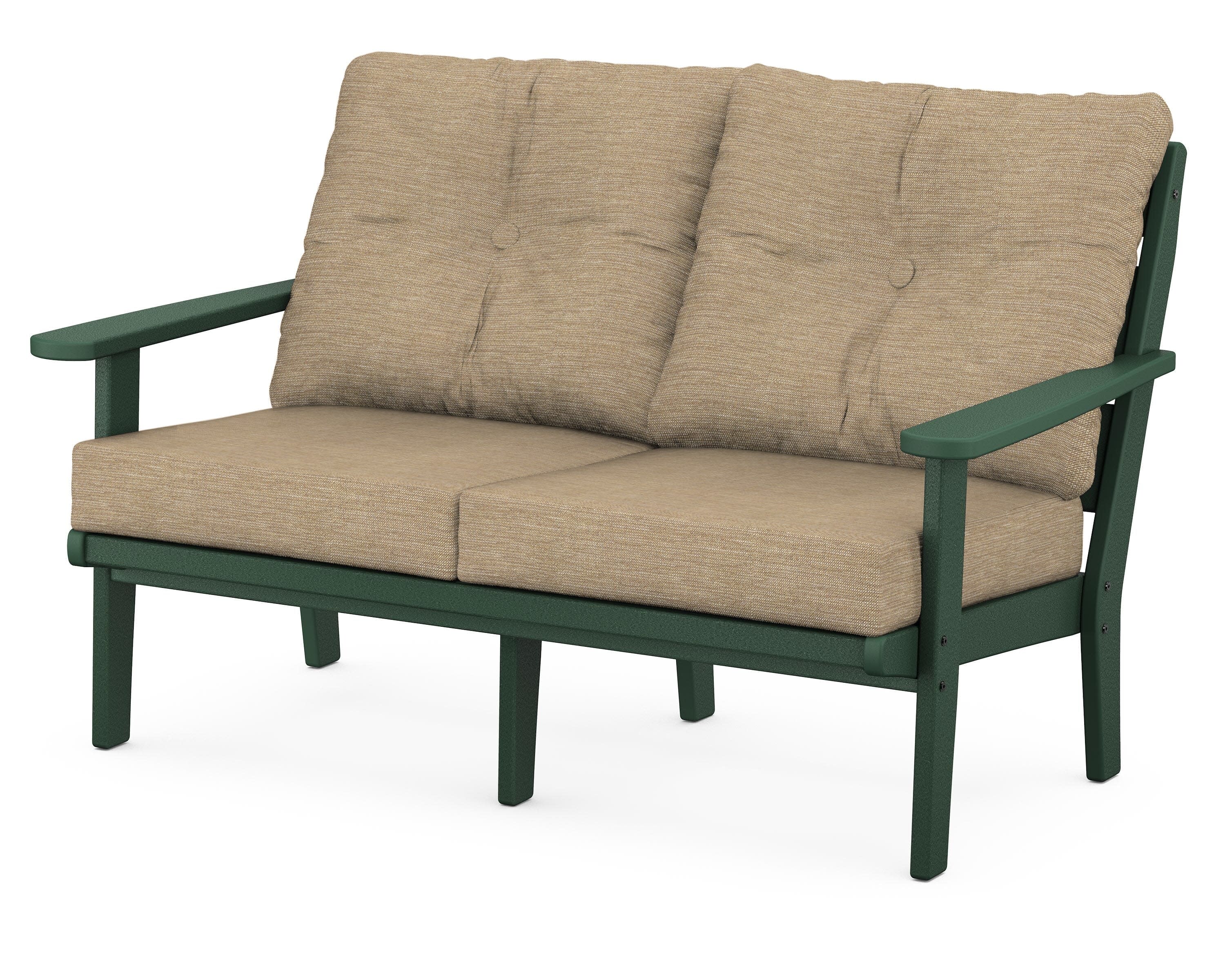 Lakeside Deep Seating Loveseat in Green / Charmer Desert