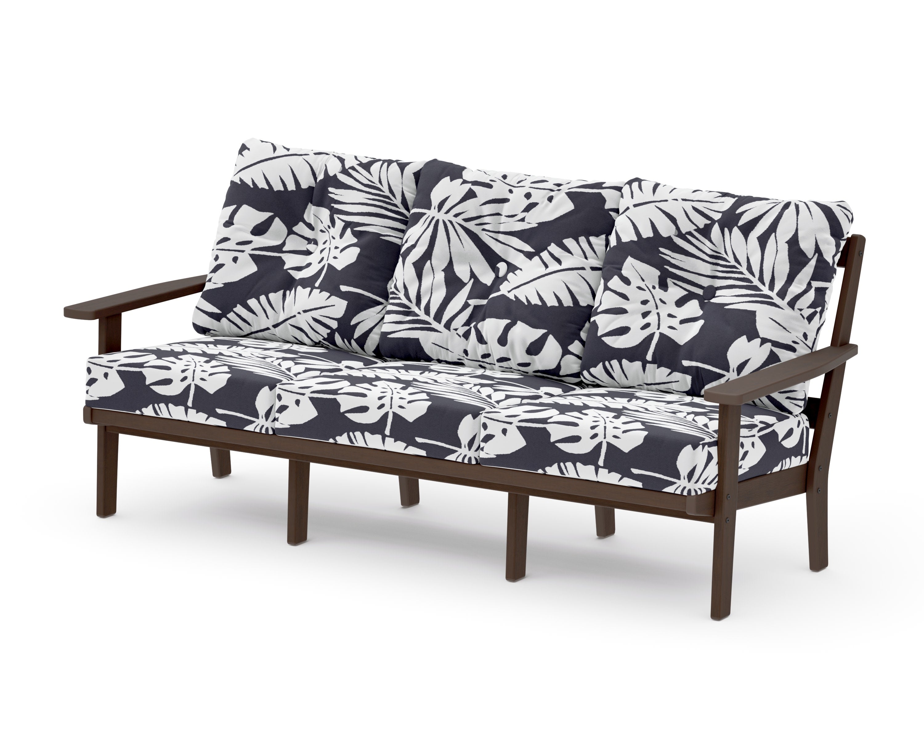 PrairieDeep Seating Sofa in Kona / Leaf Navy
