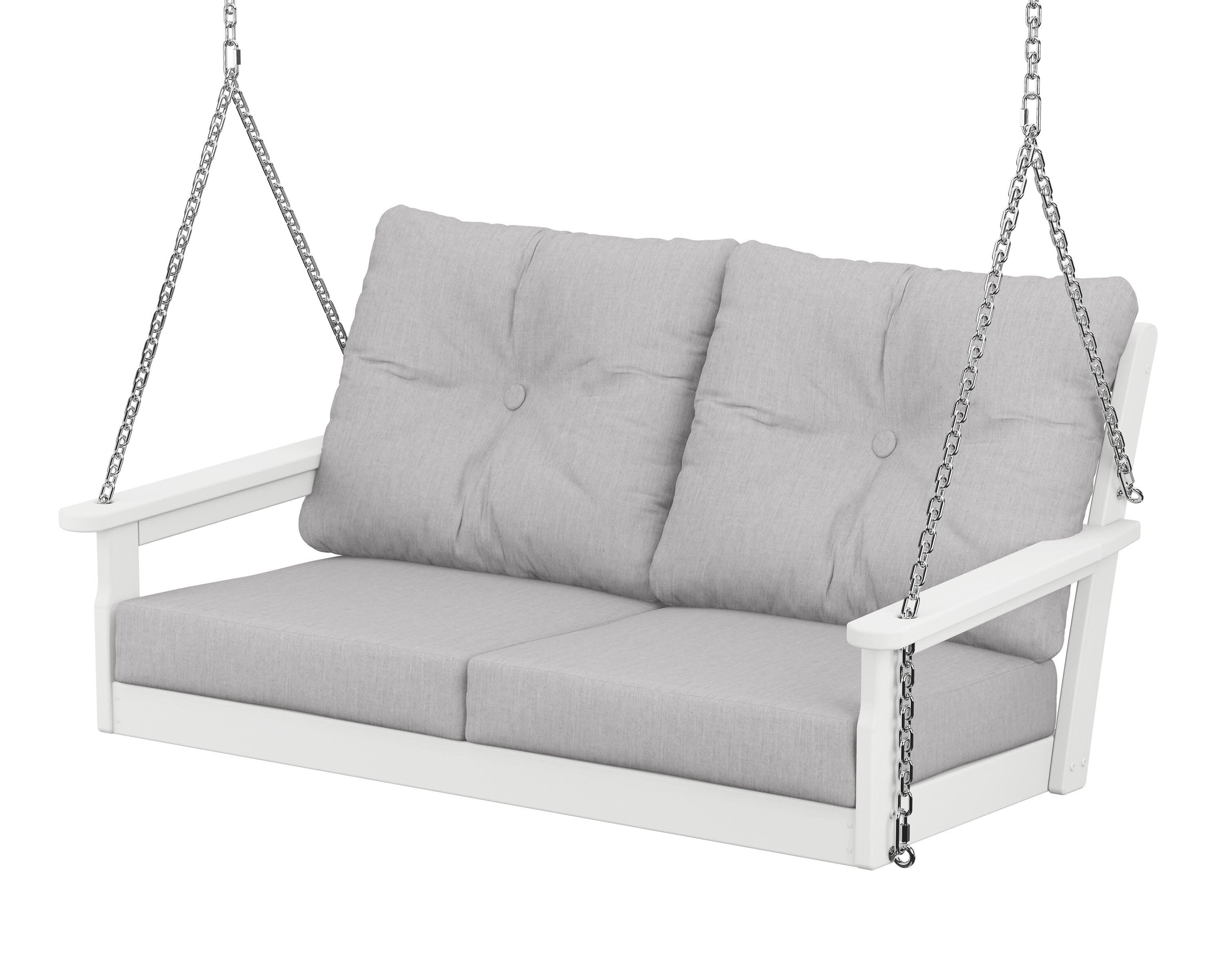 Vineyard Deep Seating Swing in White / Granite