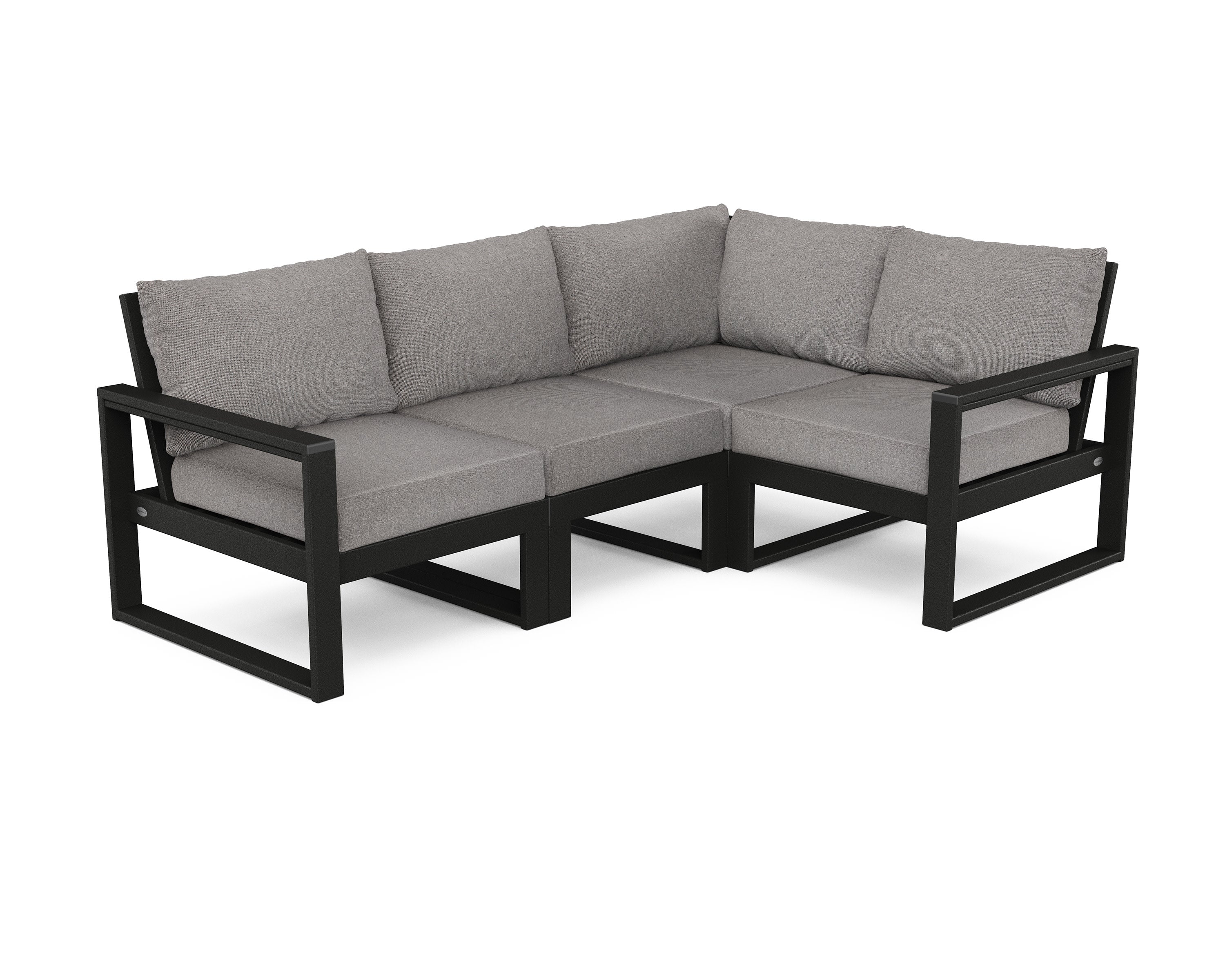 EDGE 4-Piece Modular Deep Seating Set in Black / Grey Mist