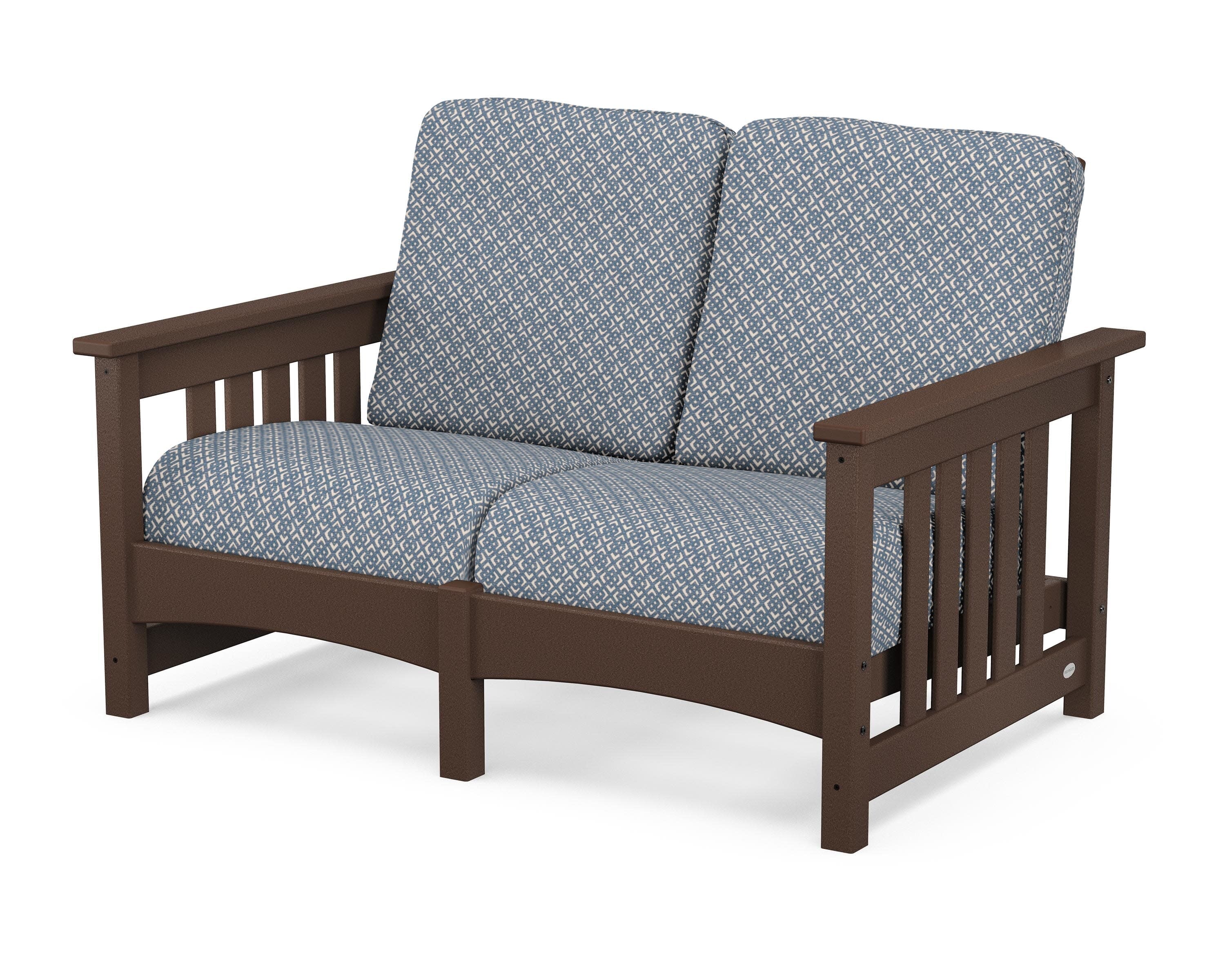 Club Mission Loveseat in Mahogany / Hopscotch
