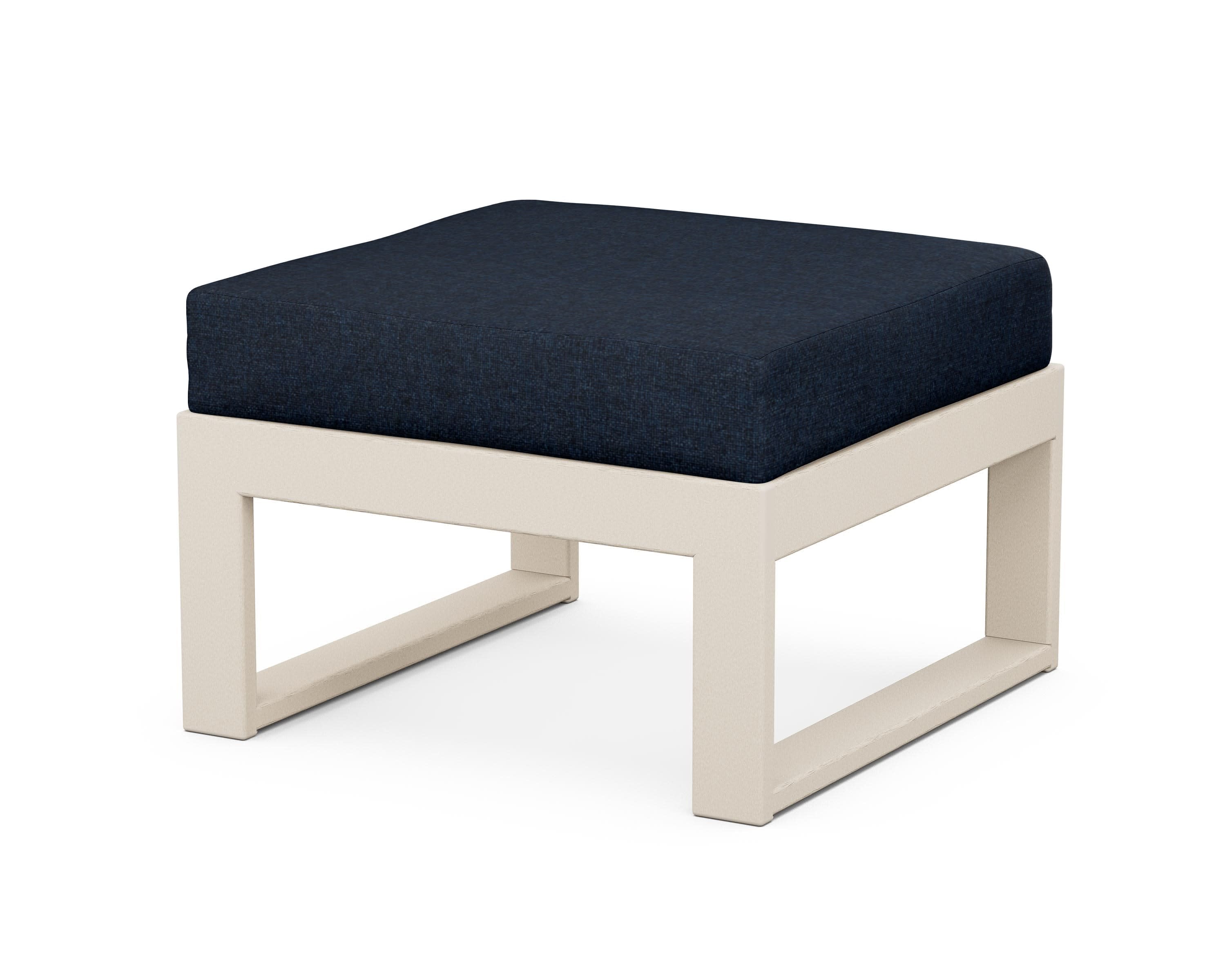 Modular Ottoman - Modern in Sand / Marine Indigo