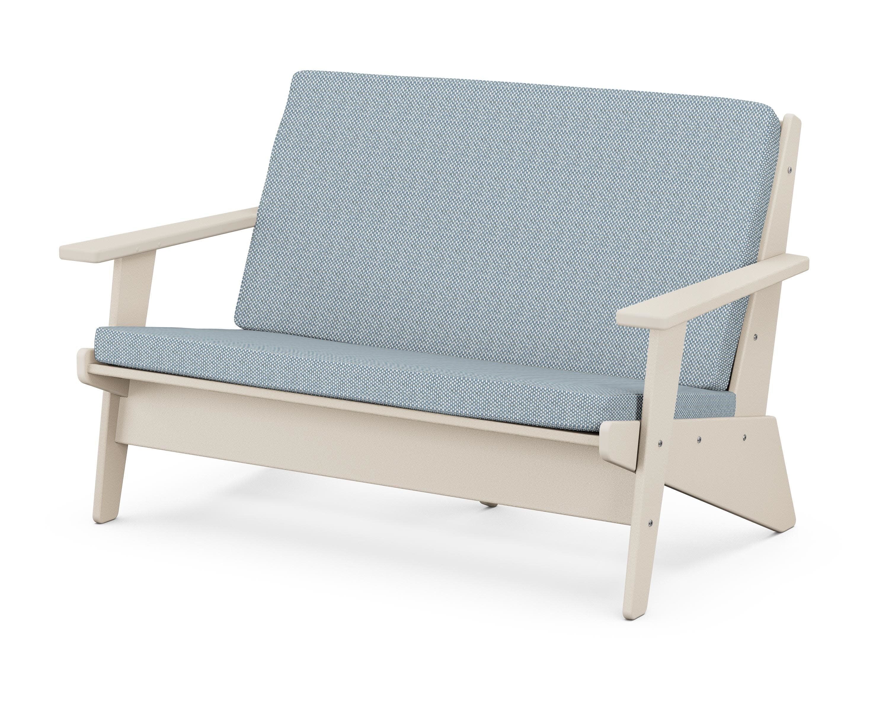 Riviera Modern Lounge Loveseat in Sand / Exhale Sky