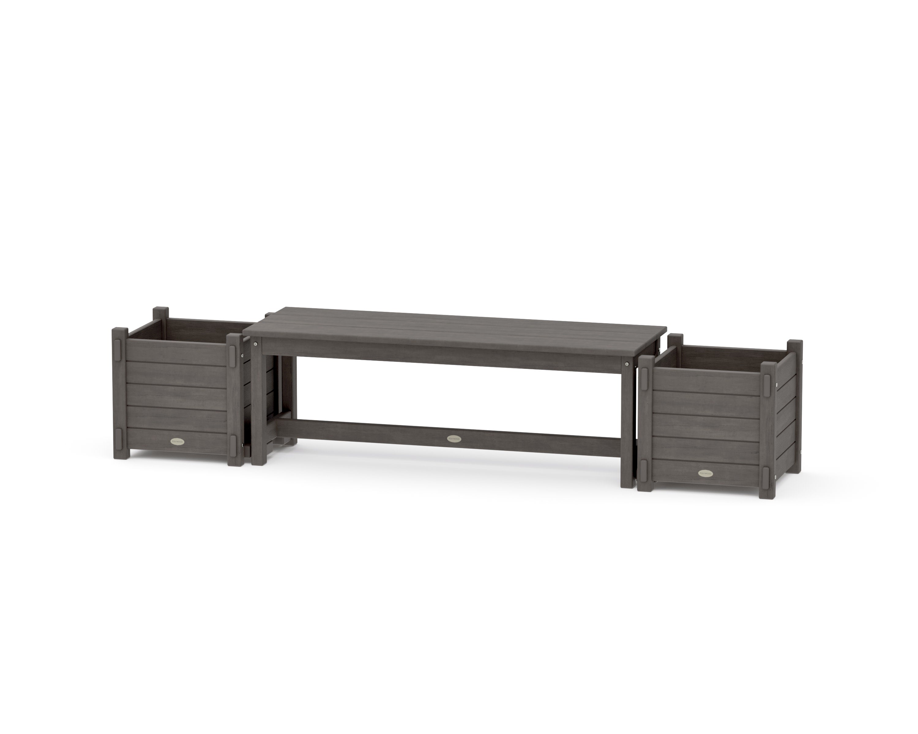 48" Nautical Straight Planter Bench Set in Driftwood