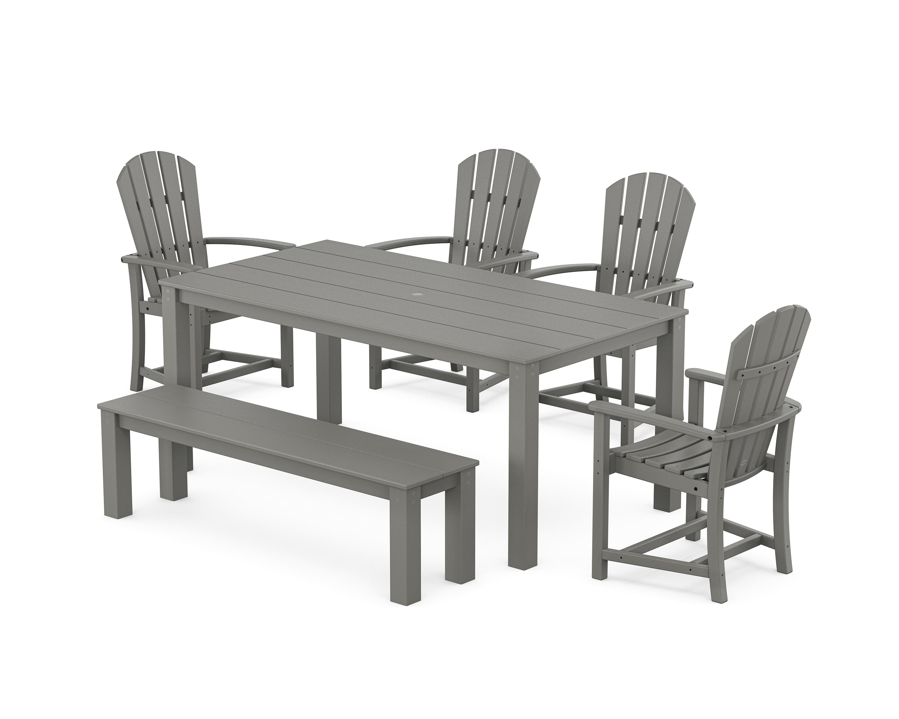 Palm Coast 6-Piece Parsons Dining Set with Bench in Slate Grey